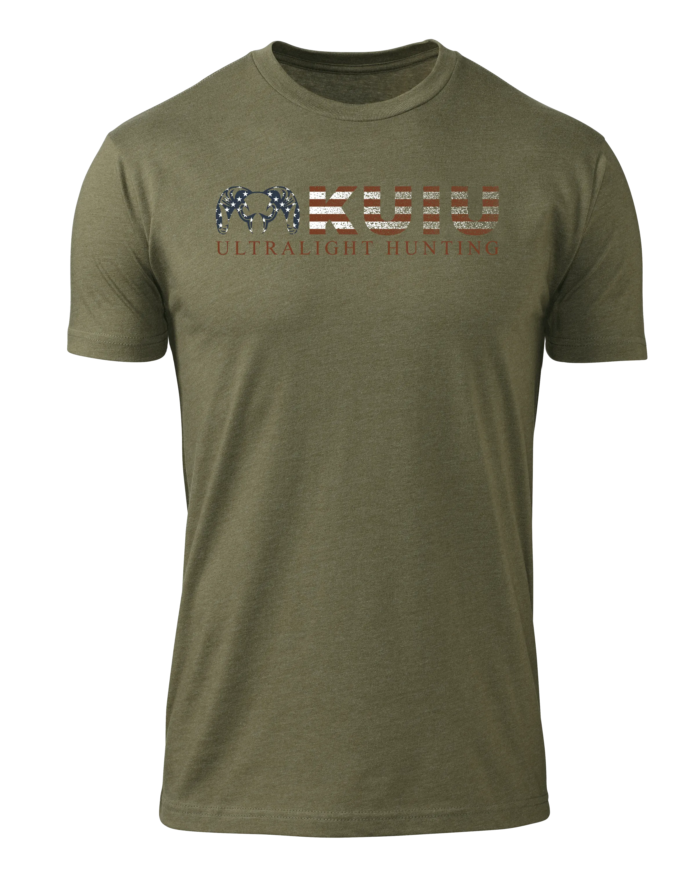 KUIU Distressed Logo Flag T-Shirt | Light Olive