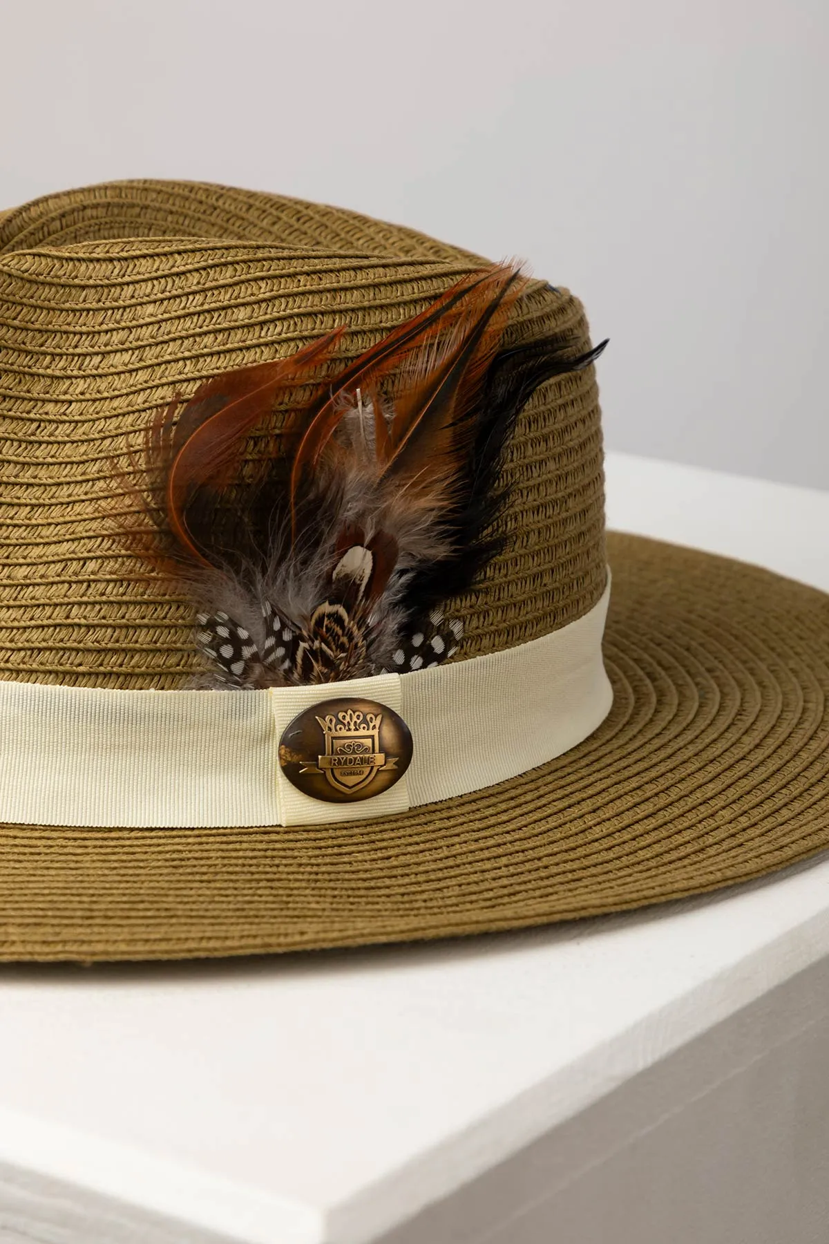 Ladies Panama Hat with Feather - Aislaby