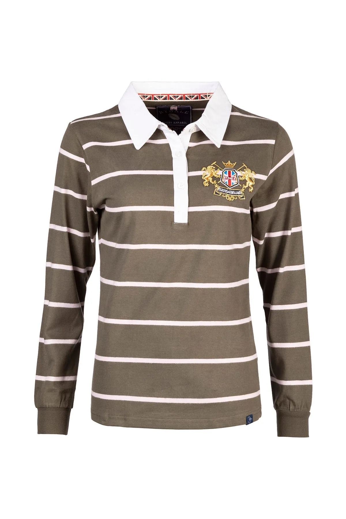 Ladies Striped Rugby Shirt - Ruby