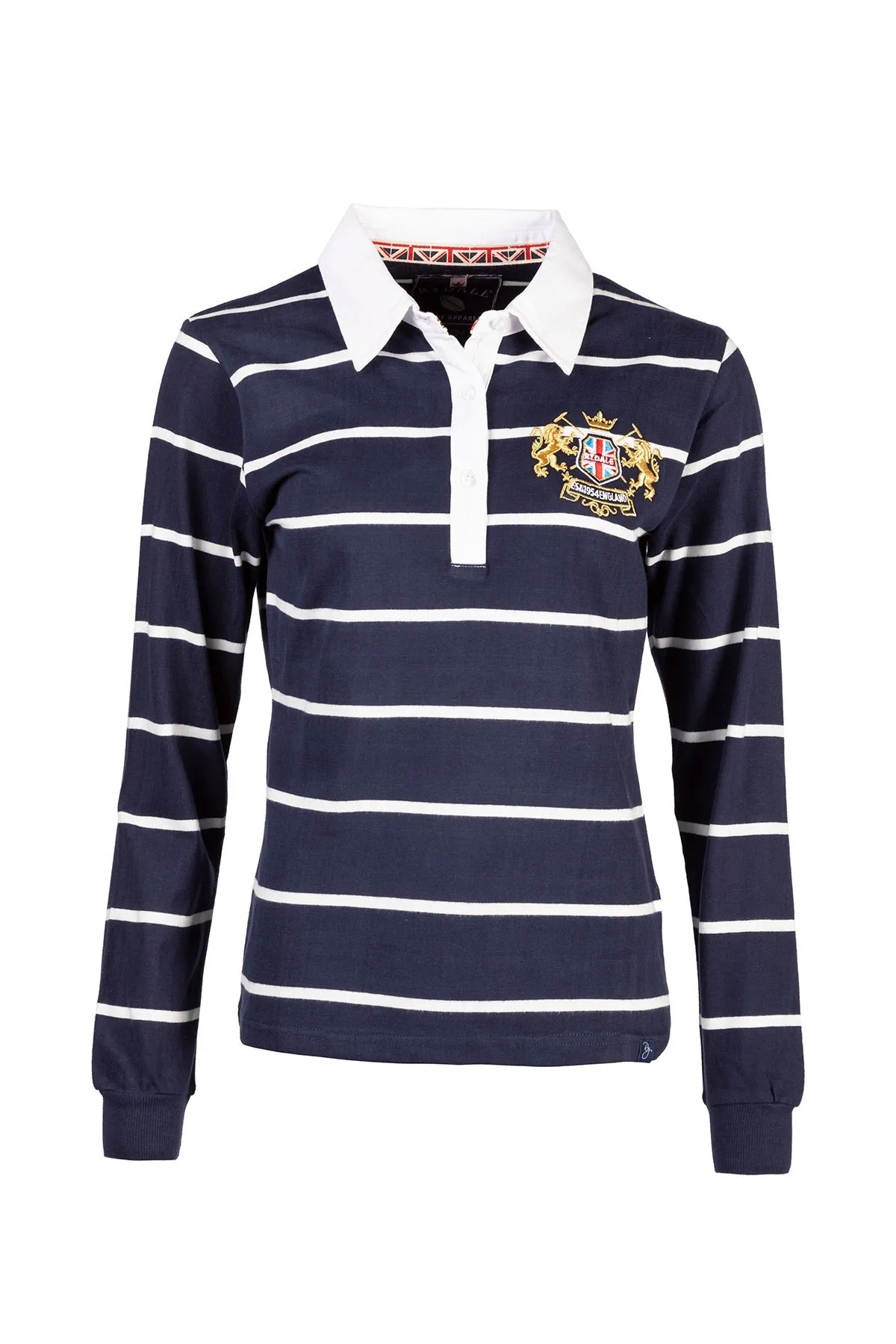 Ladies Striped Rugby Shirt - Ruby