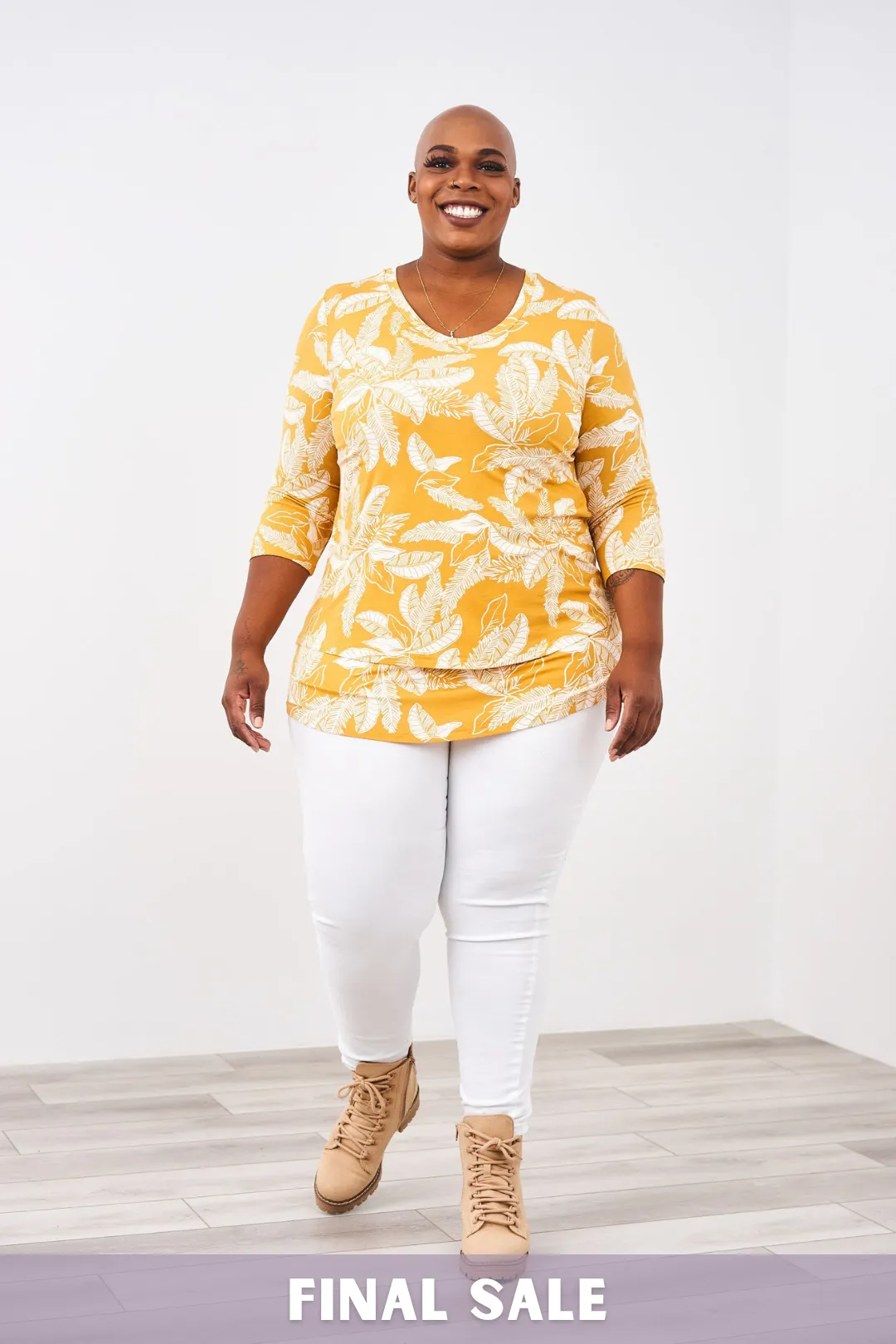 Latched Mama 3/4 Sleeve Scoop Neck Printed Nursing Top - Final Sale