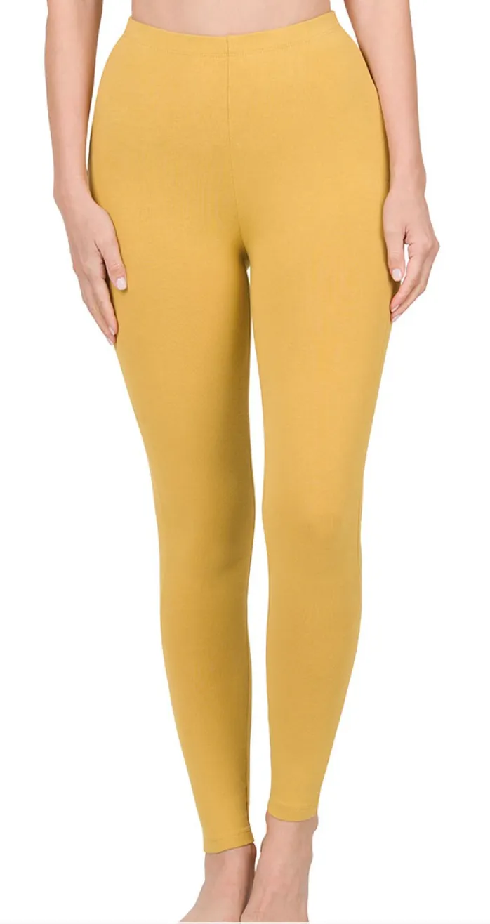 Lecia Basic Leggings-Light Mustard