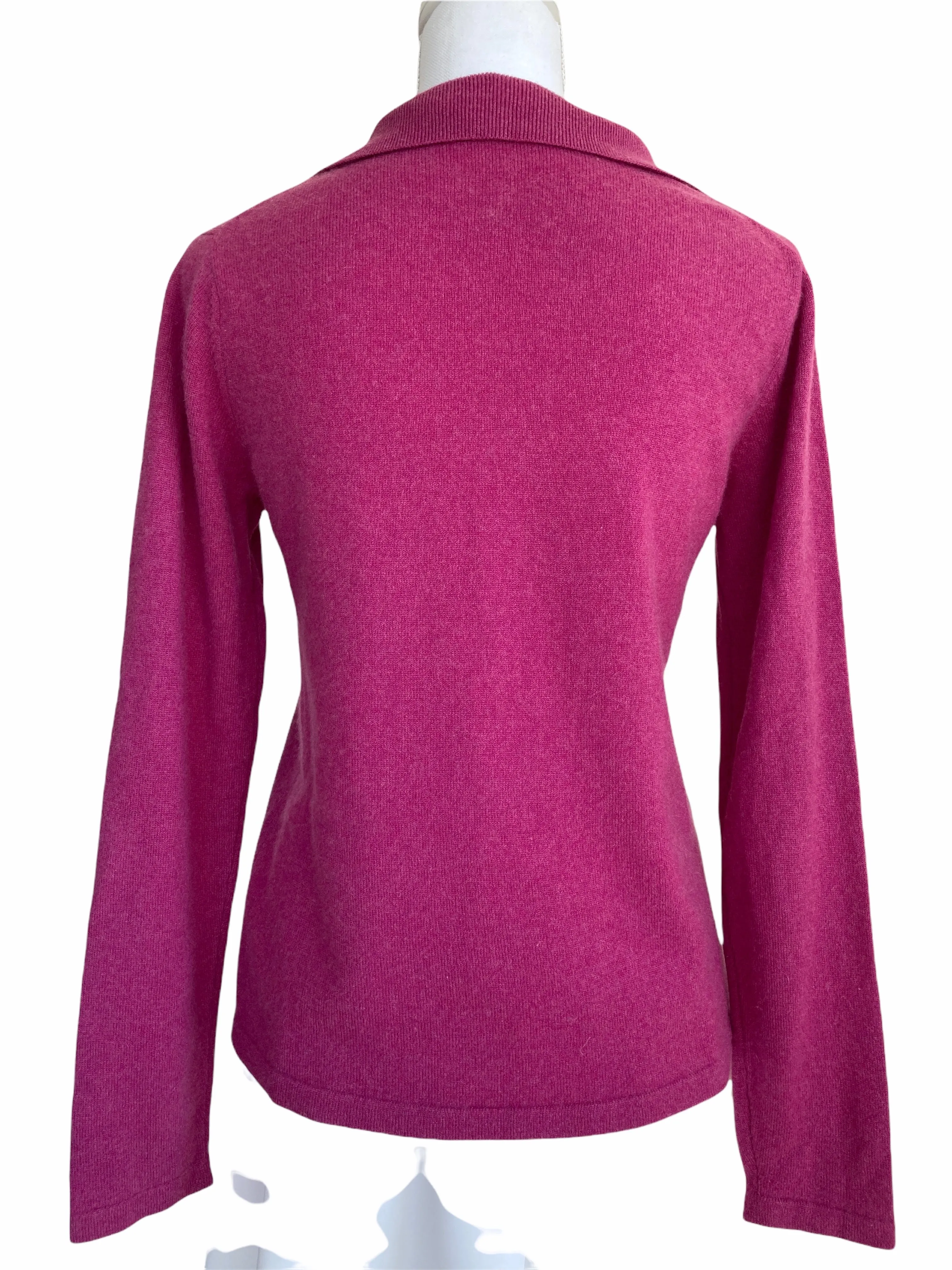 L.L. Bean Pink Cashmere Polo Sweater, XS