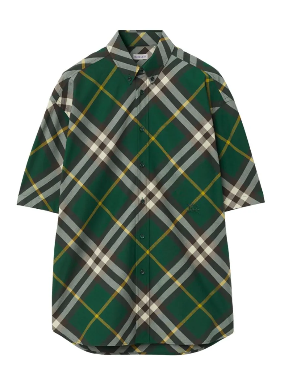 LOGO-EMBROIDERED PLAID SHIRT