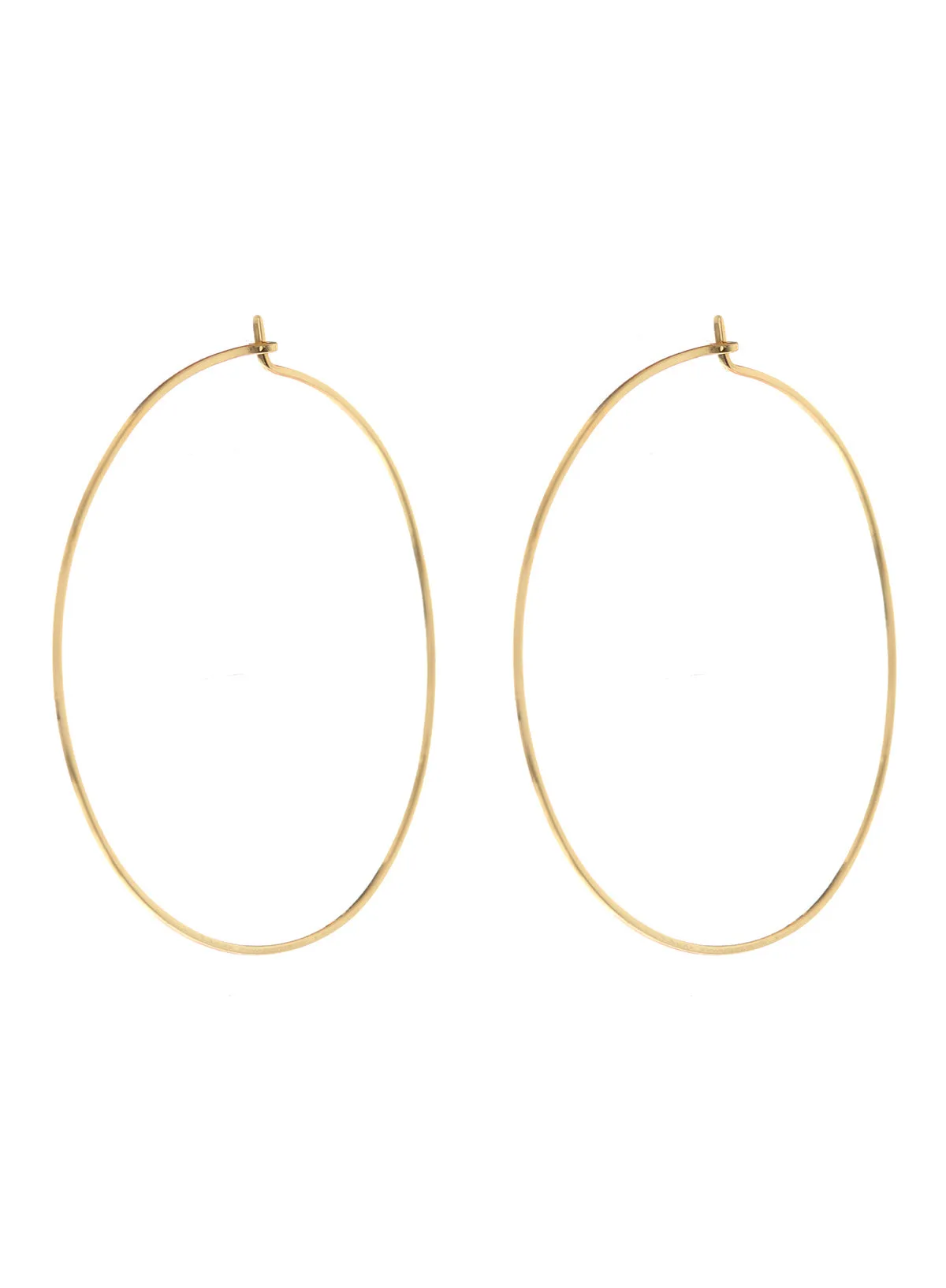 Luv Aj Capri Large Thin Wire Hoop Earrings in Polished 14k Gold