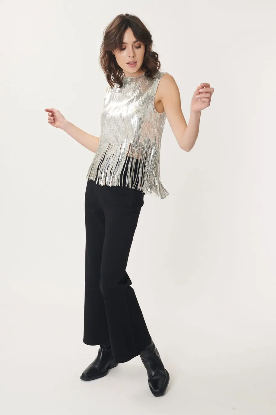 Magdalena Sequin Top - Silver