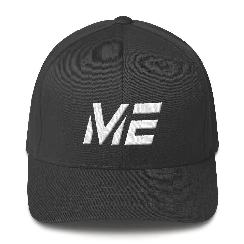 Maine - Structured Twill Cap - White Embroidery - ME - Many Hat Color Options Available