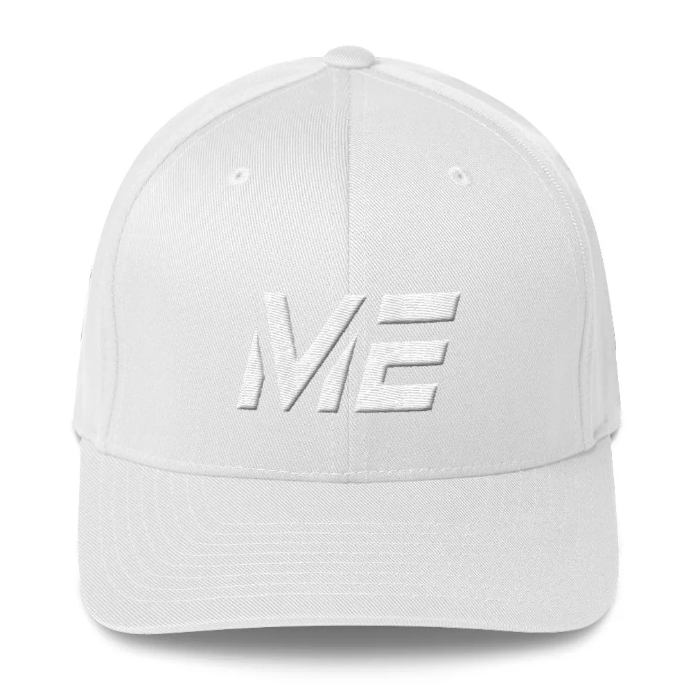 Maine - Structured Twill Cap - White Embroidery - ME - Many Hat Color Options Available