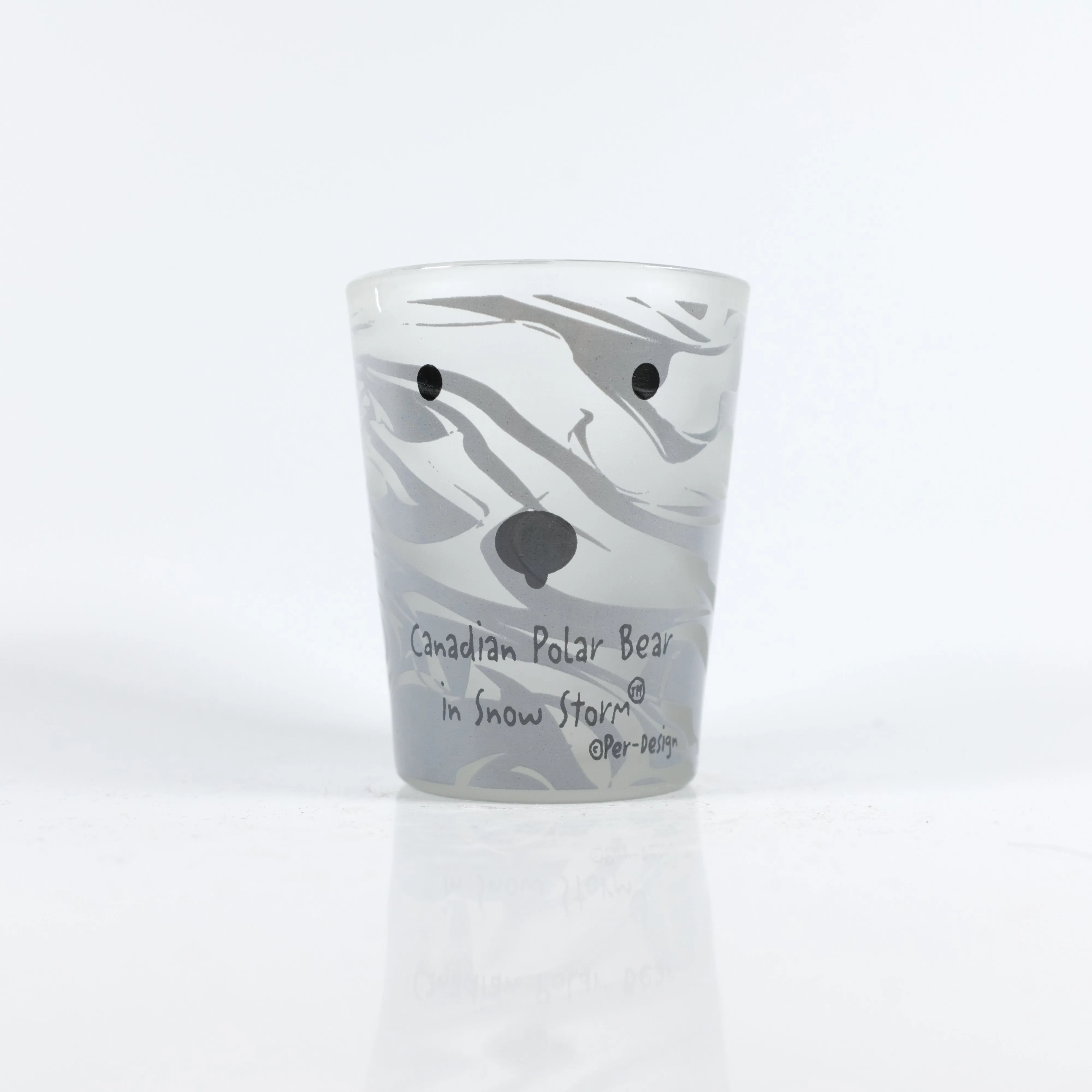 Marble Canadian Polar Bear In Snow Storm Shotglass