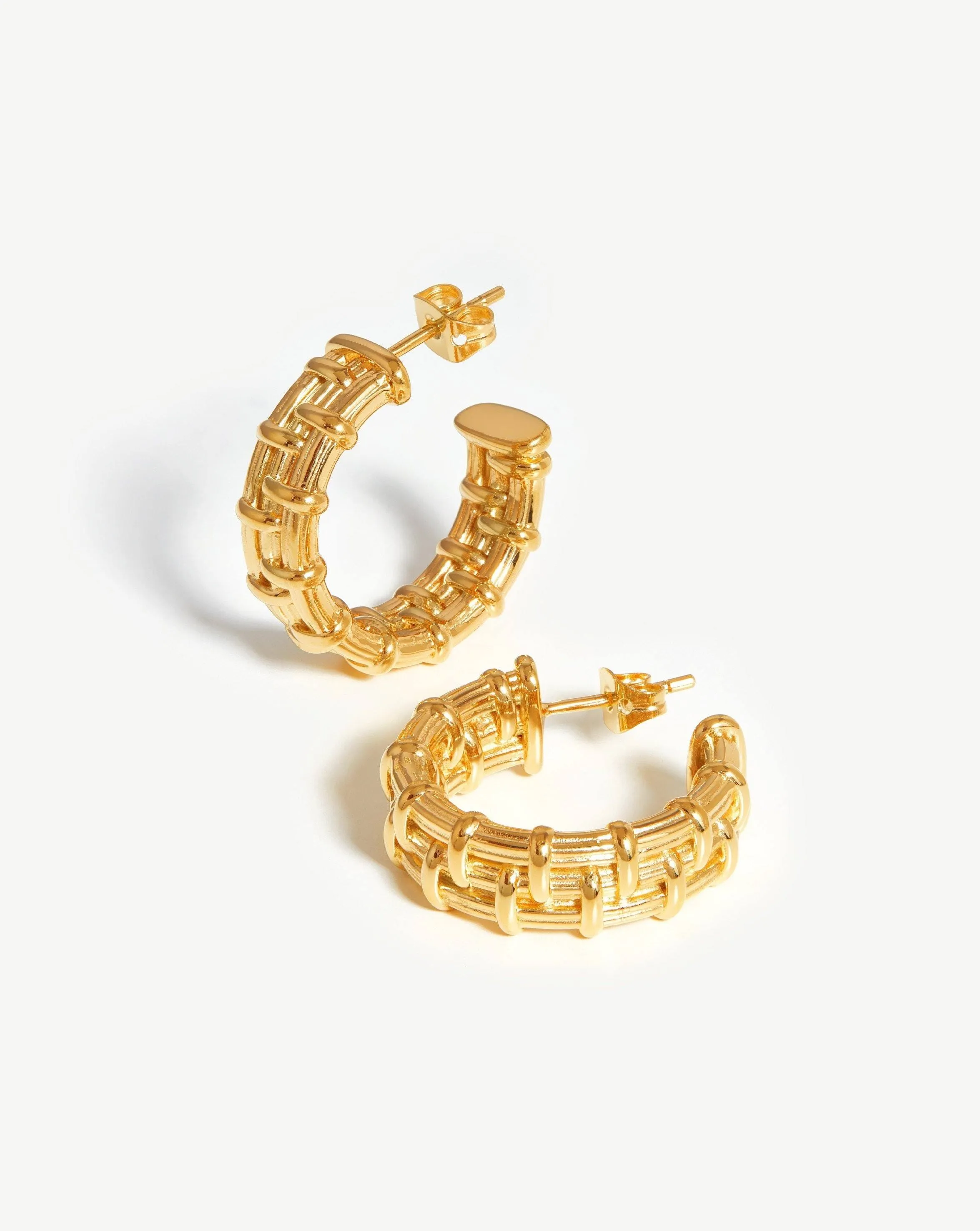 Medium Raffia Hoop Earrings