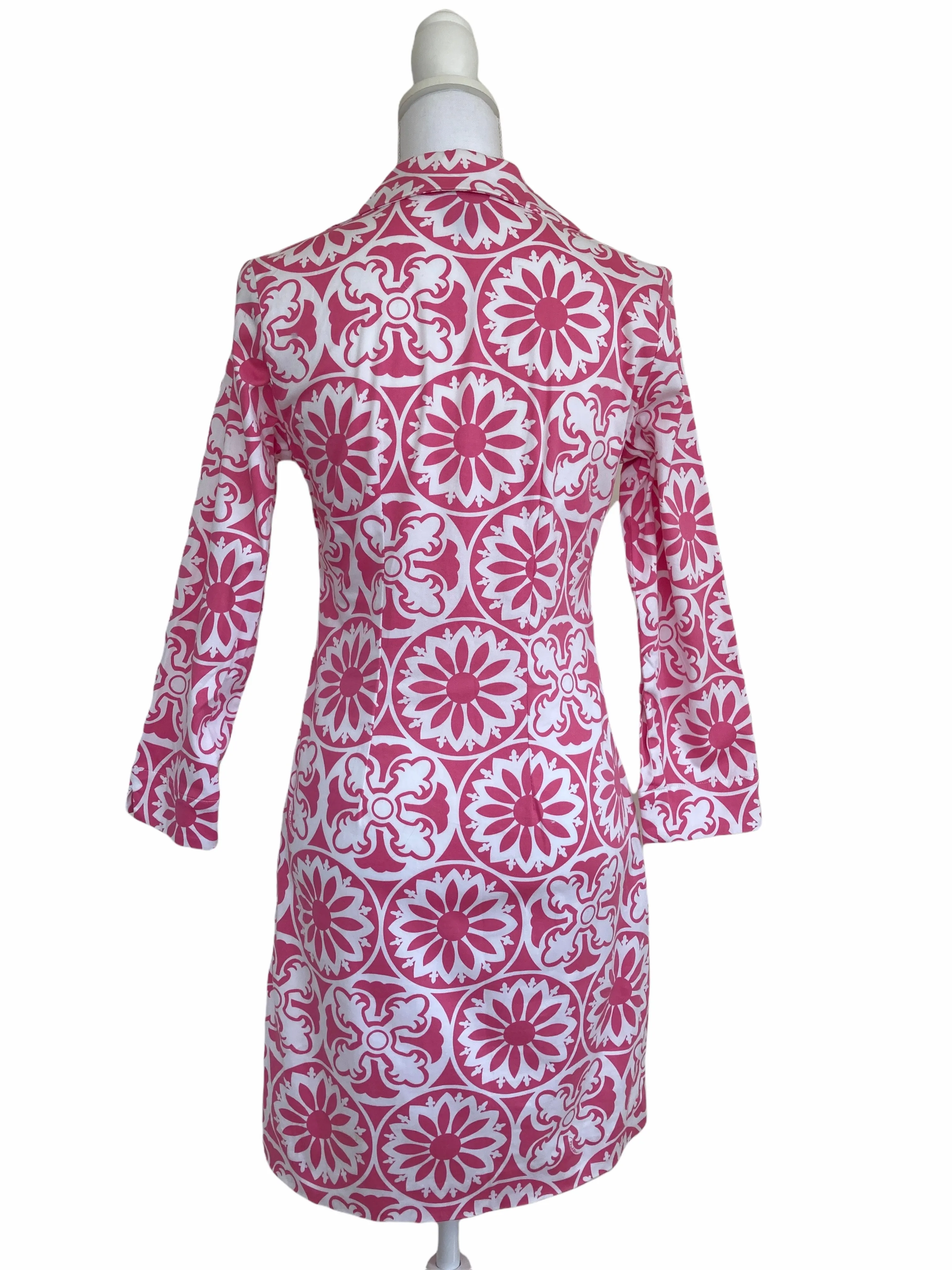 Melly M Pink and White Pattern Collar Dress, 2