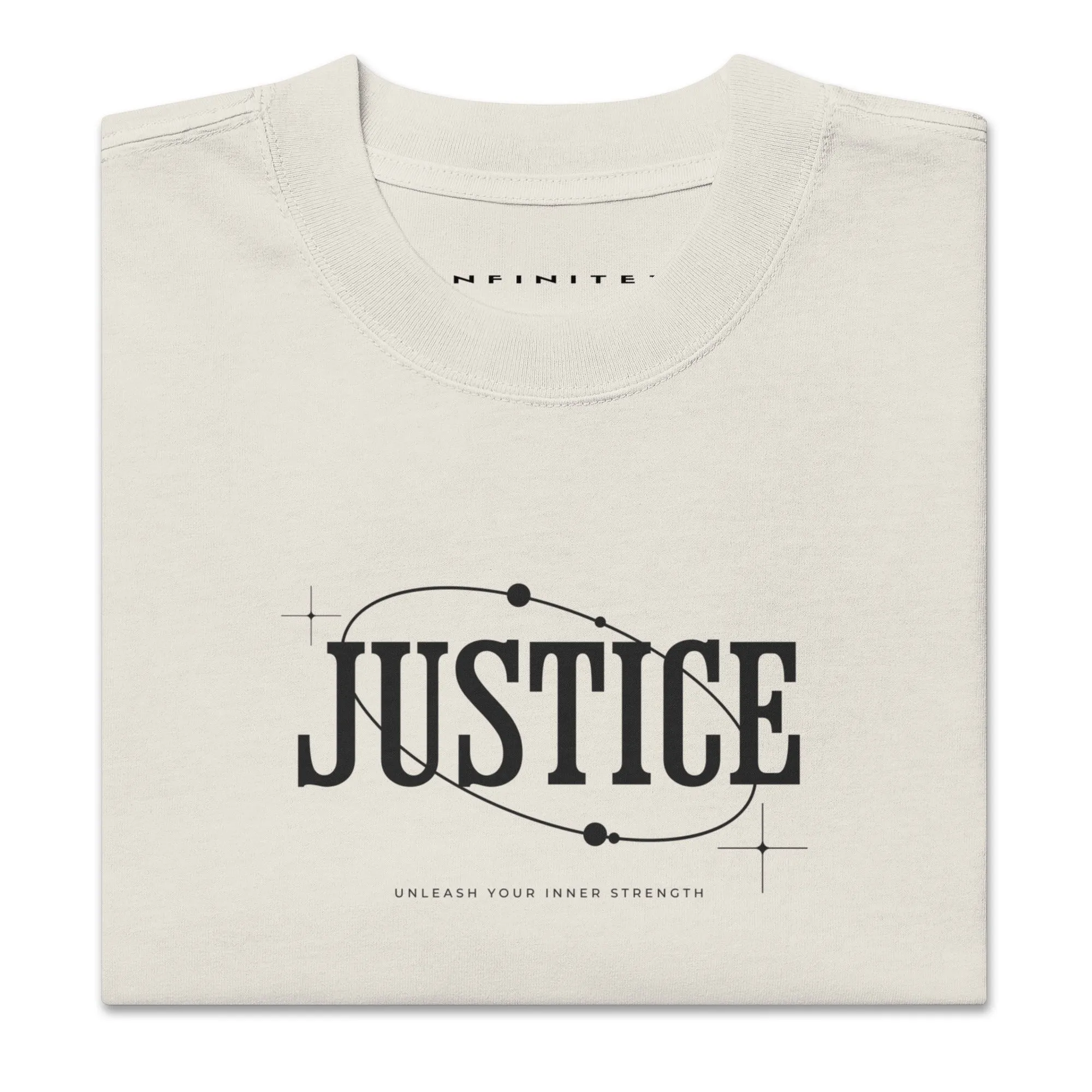 Men's Angelic Justice Theme Oversized Faded T-shirt