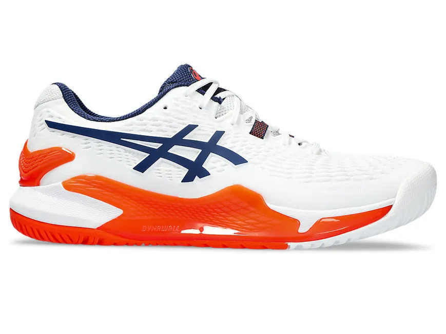 Men's Asics Gel-Resolution 9, White/Blue Expanse, 13 2E Wide