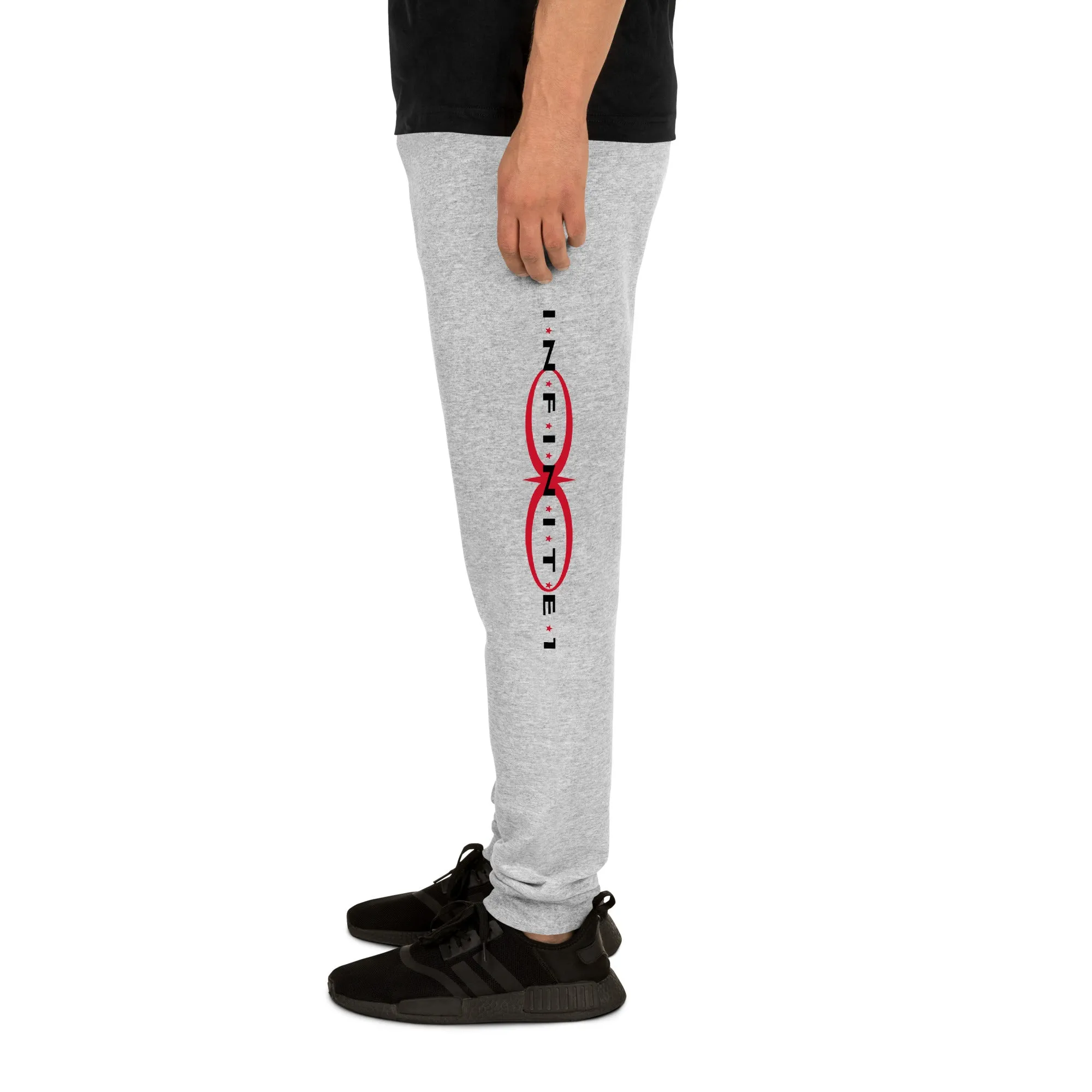 Men's Text And Logo Print Carbon Grey Joggers