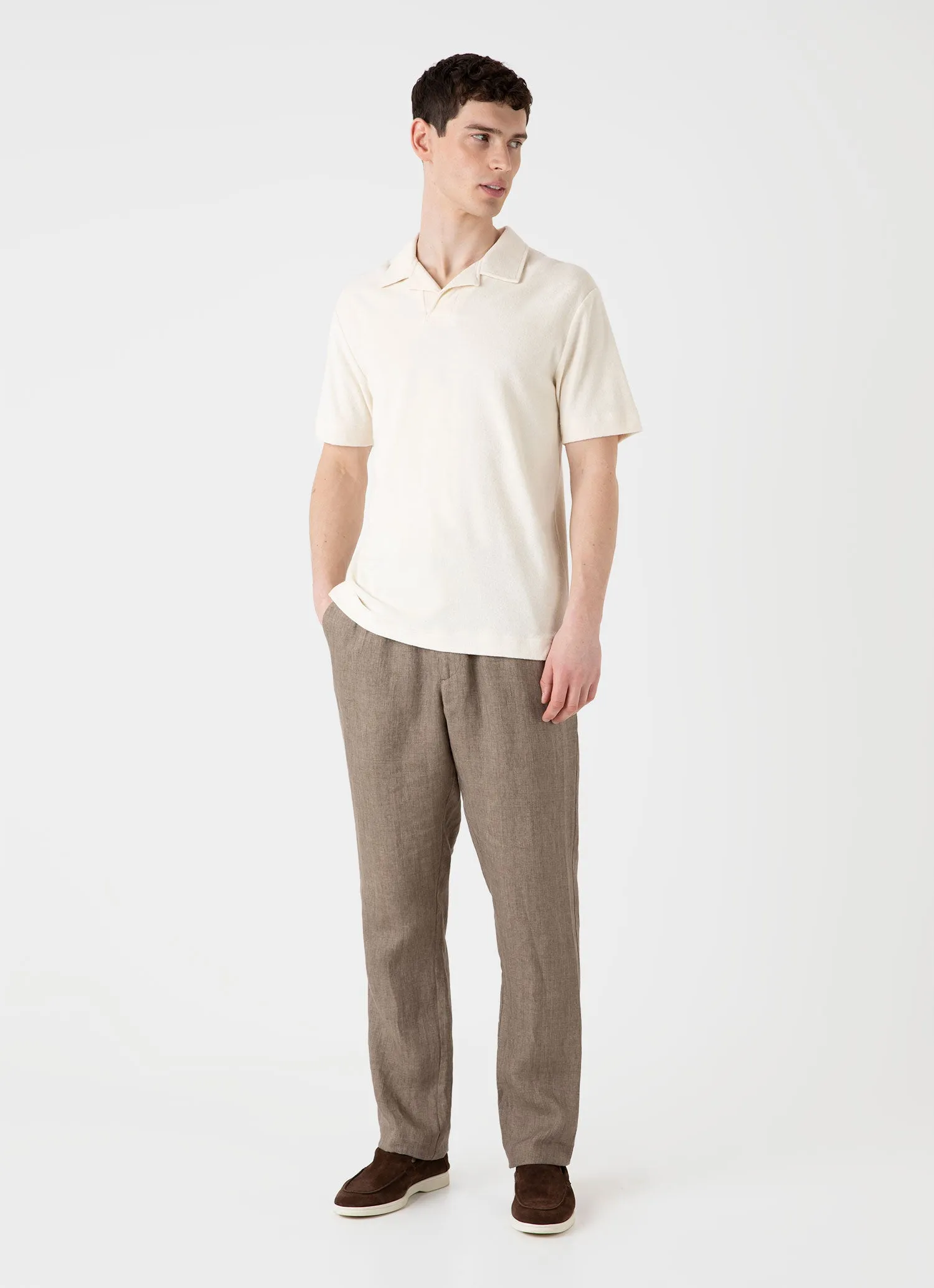 Men's Undyed Towelling Polo Shirt in Undyed