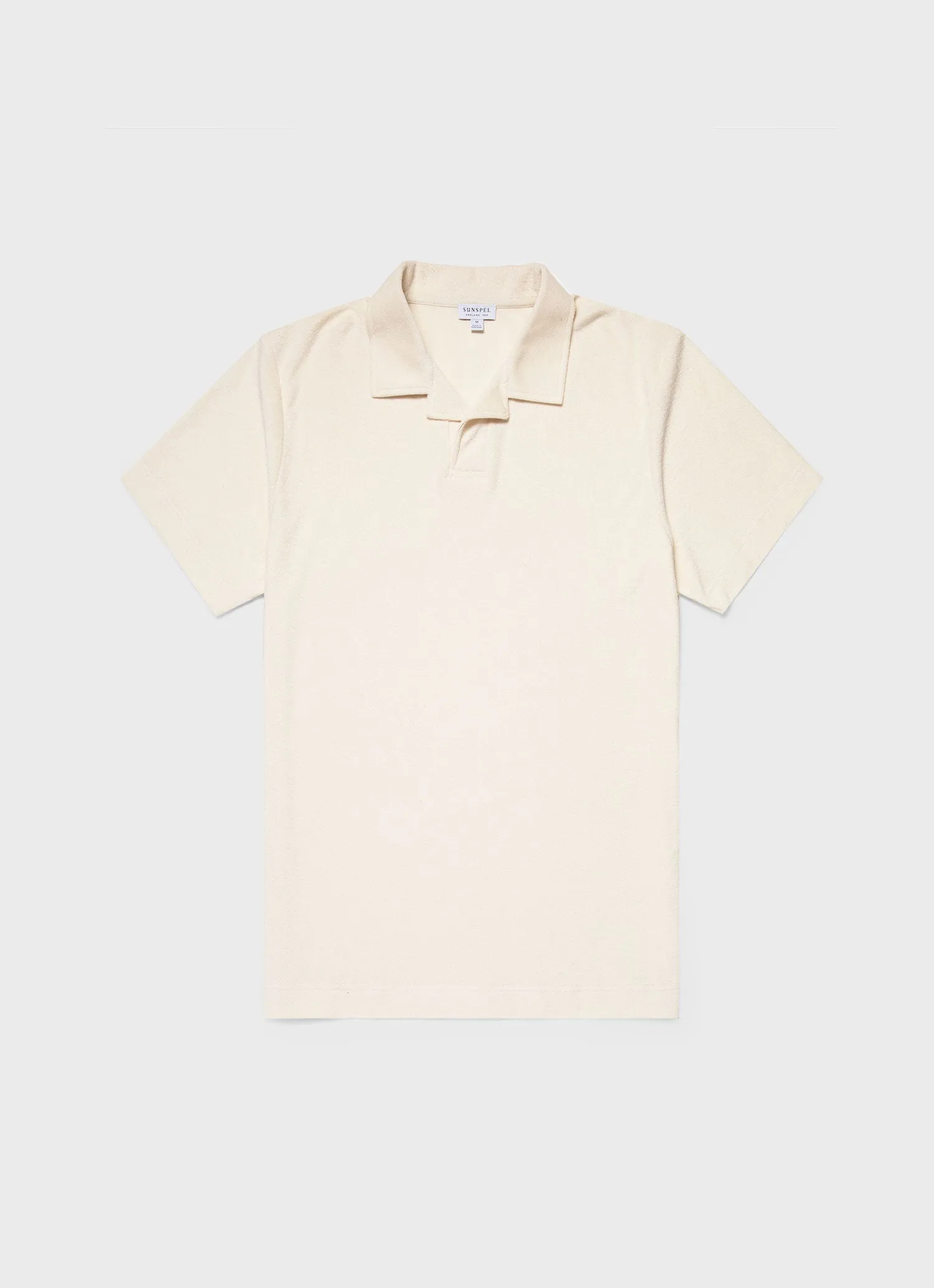 Men's Undyed Towelling Polo Shirt in Undyed