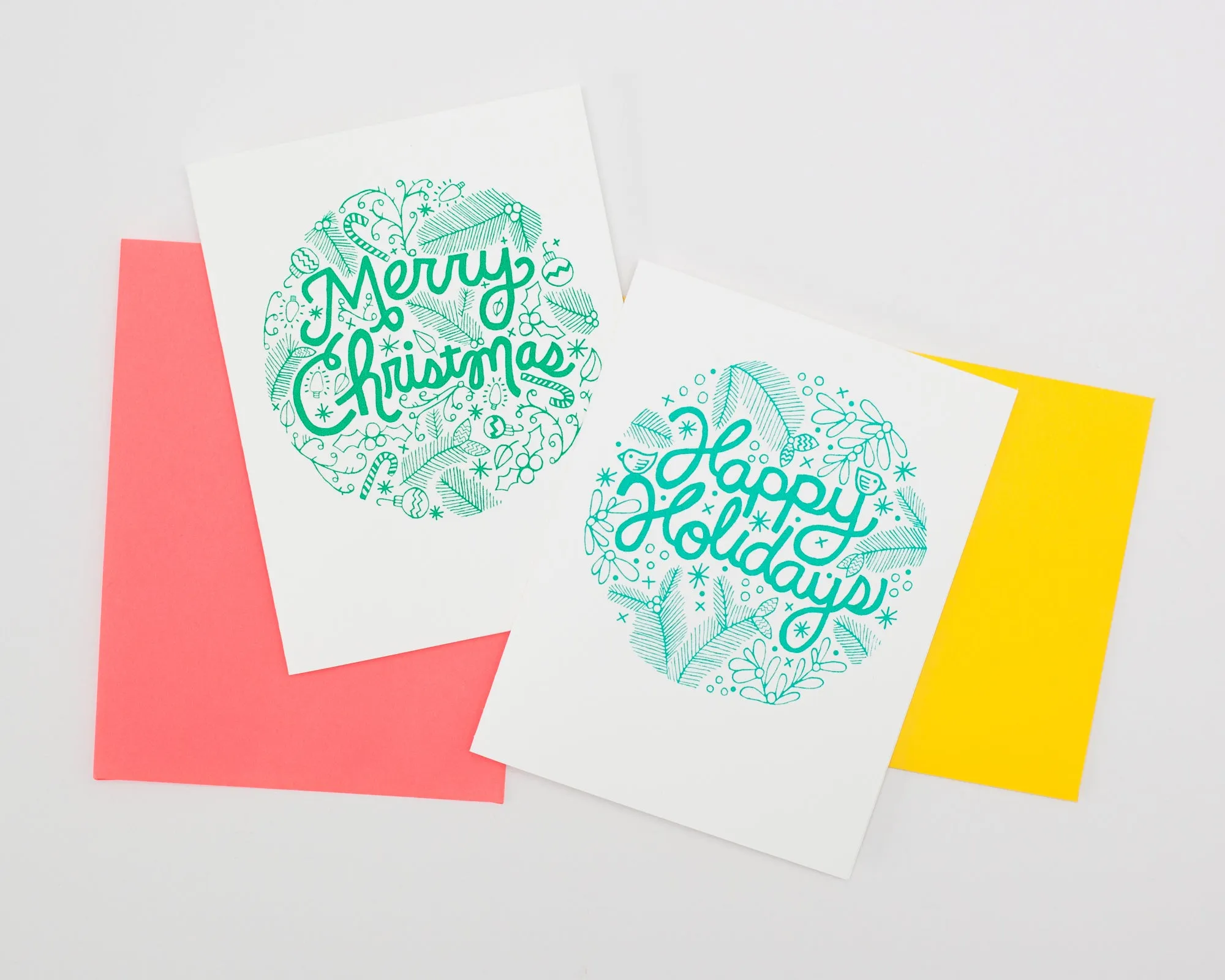 Merry Christmas card, Christmas card, illustrated holiday card