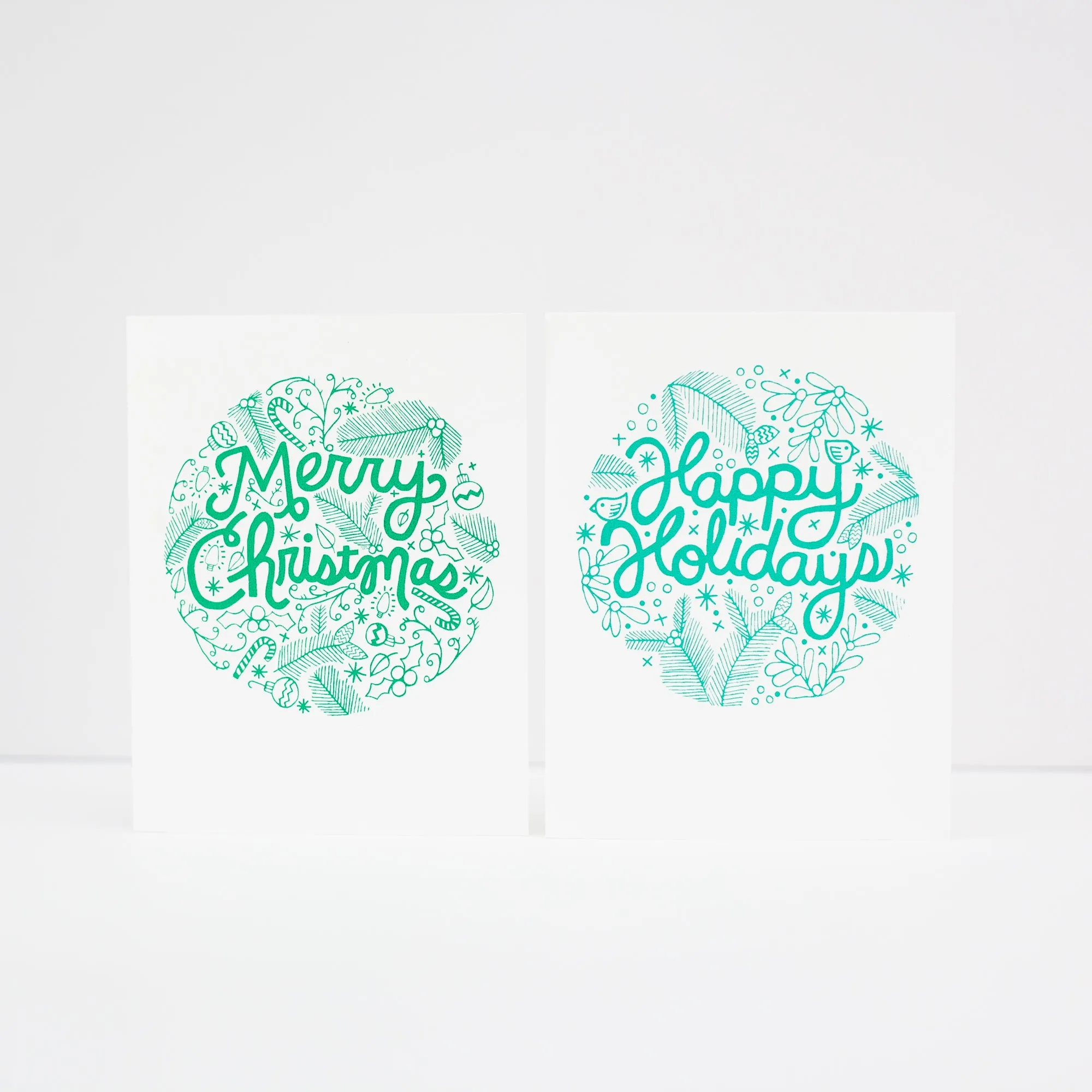 Merry Christmas card, Christmas card, illustrated holiday card