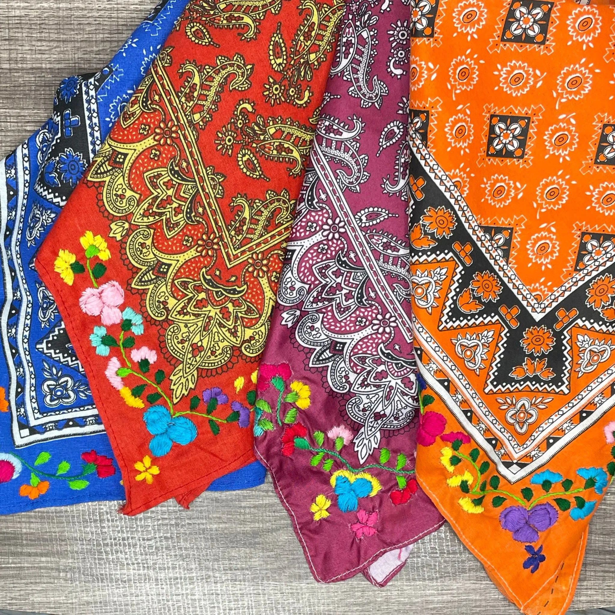 Mexican Embroidered San Antonino Bandana