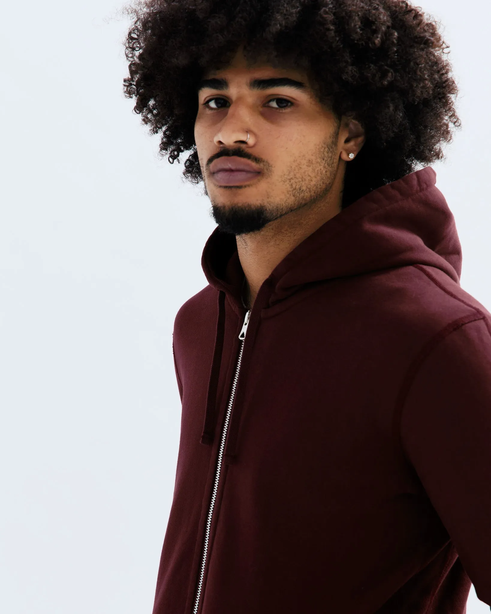 Midweight Terry Slim Zip Hoodie