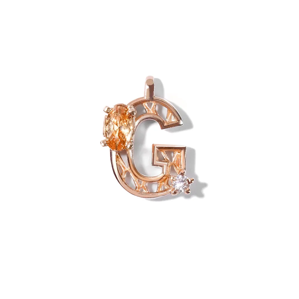 Mini New Alphabet Charm [Pink gold]