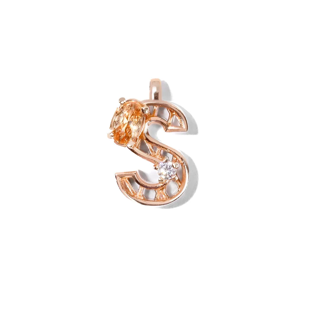 Mini New Alphabet Charm [Pink gold]