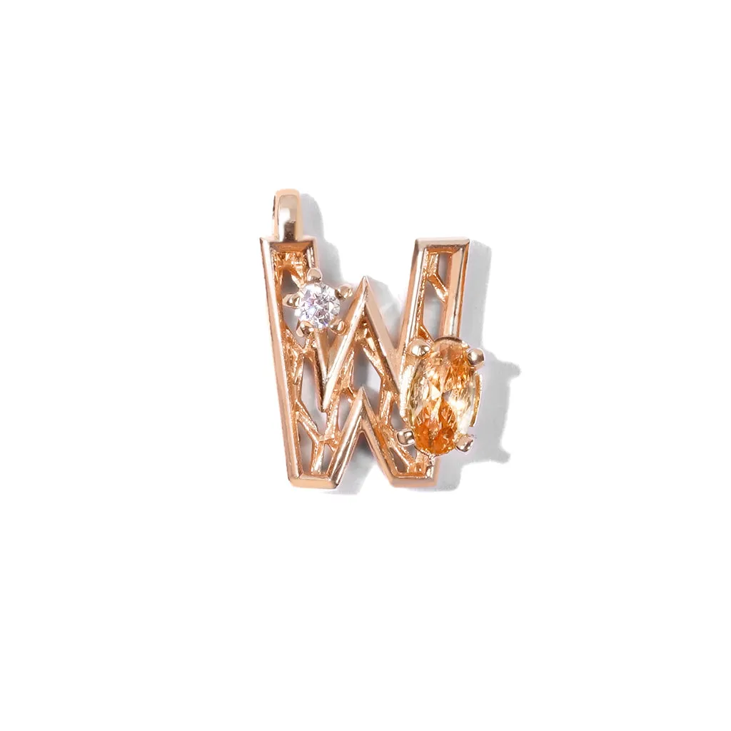 Mini New Alphabet Charm [Pink gold]