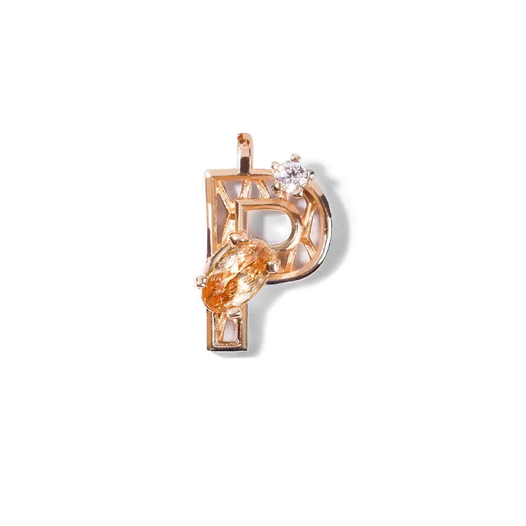 Mini New Alphabet Charm [Pink gold]