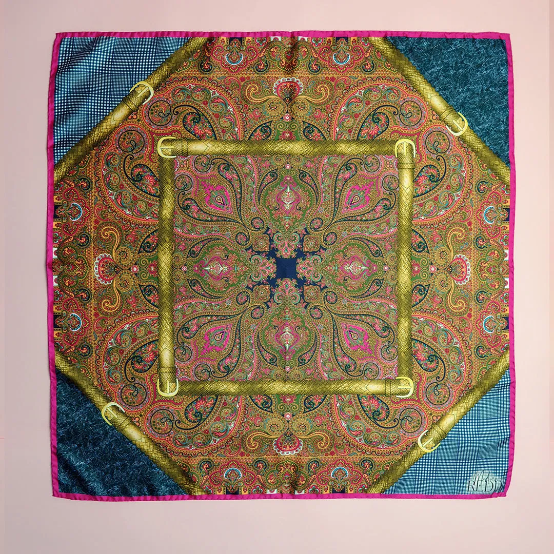 Nette Jean Paisley Pink Square Scarf