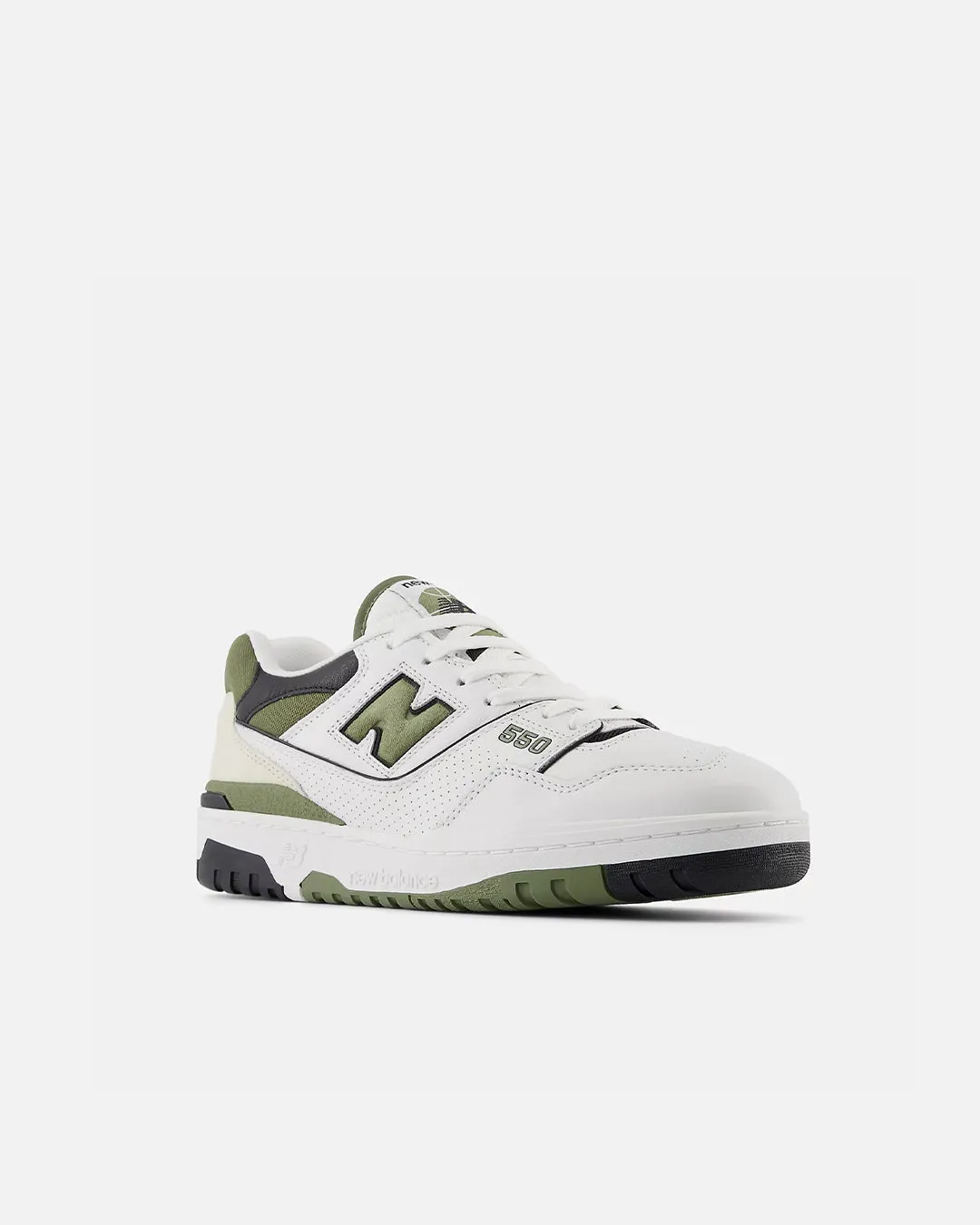 New Balance BB550DOB - White with Dark Olivine and Black