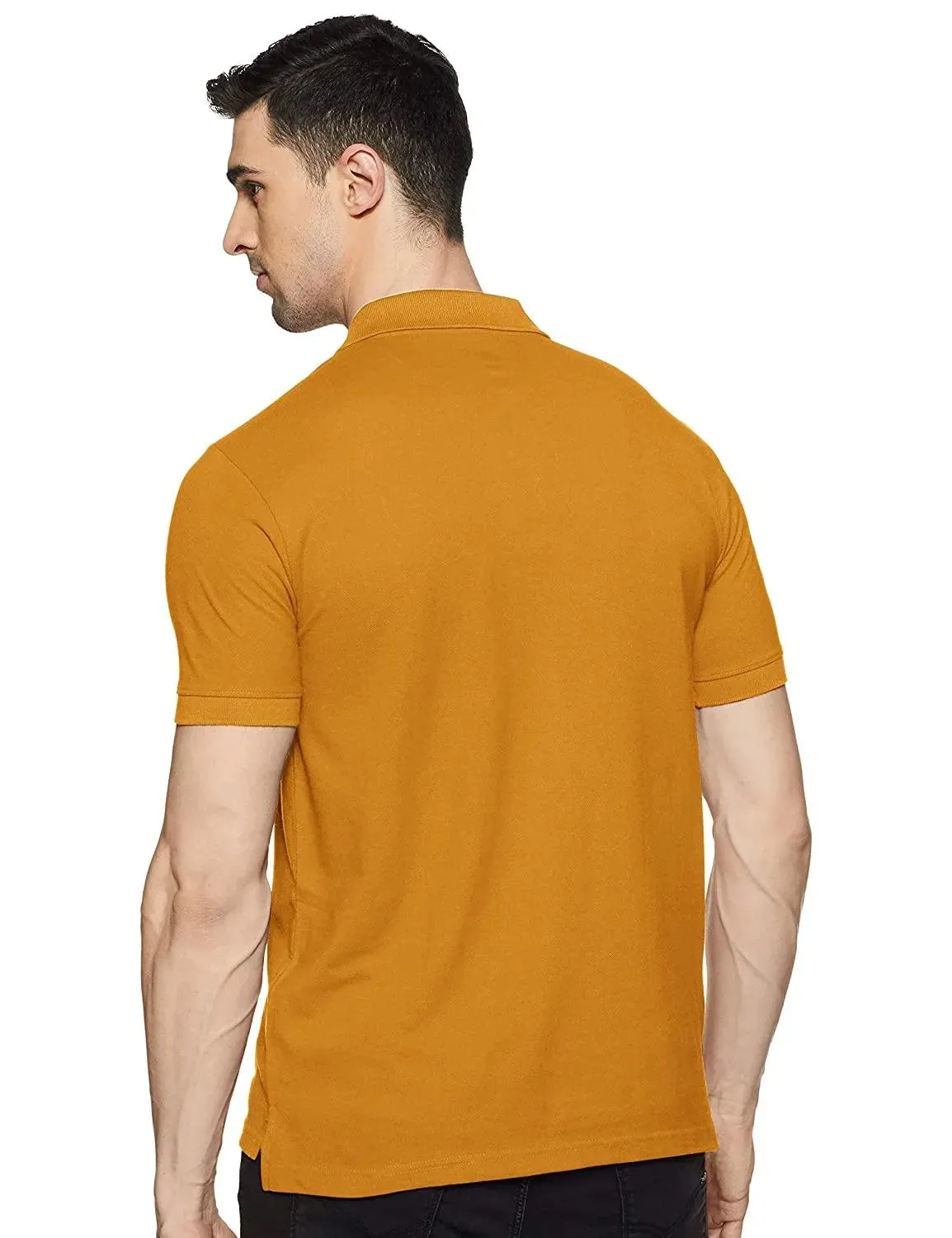 ONN Men's Cotton Polo T-Shirt (Pack of 2) in Solid Bright Blue-Mustard colours