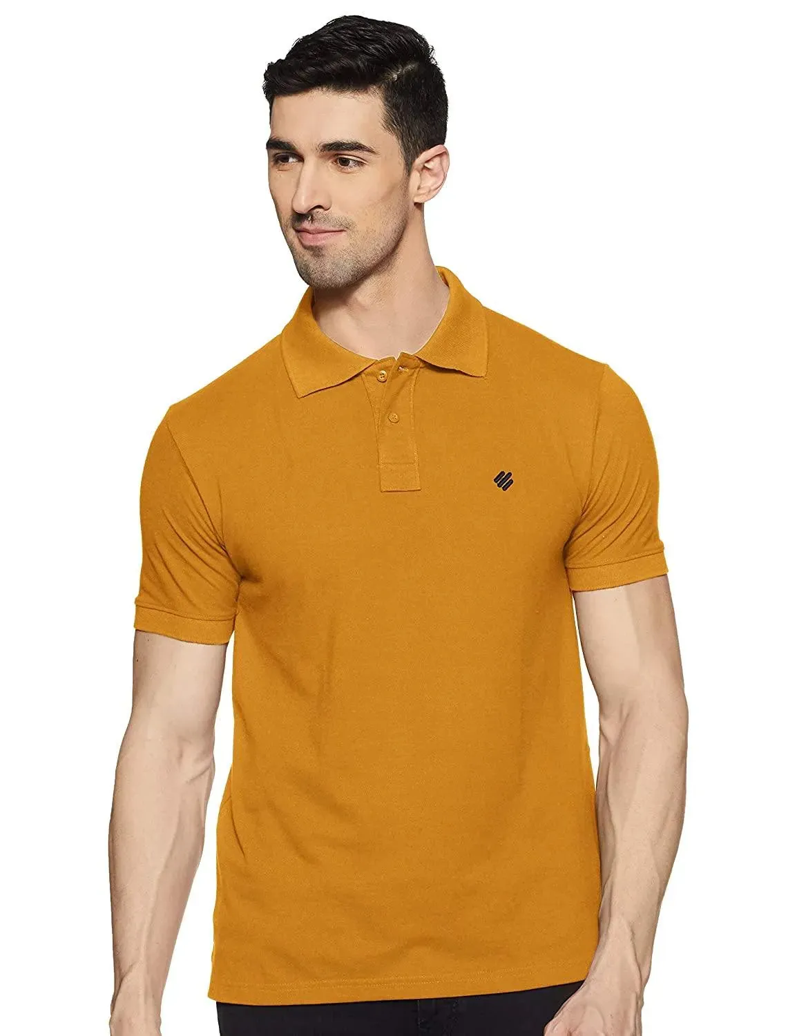 ONN Men's Cotton Polo T-Shirt (Pack of 2) in Solid Bright Blue-Mustard colours