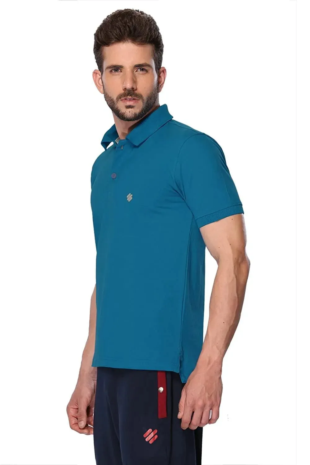 ONN Men's Cotton Polo T-Shirt (Pack of 2) in Solid Bright Blue-Mustard colours