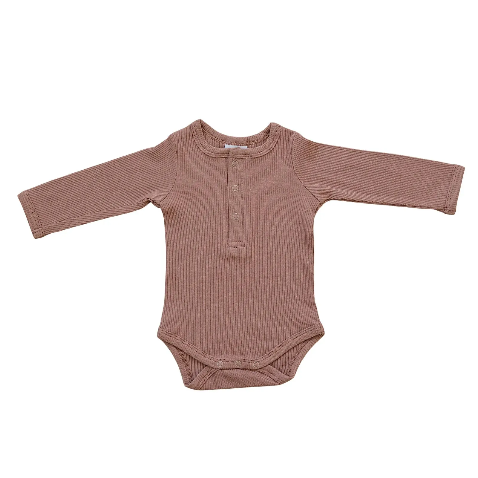 Organic Long Sleeve Baby Bodysuit Dusty Rose - Mebie Baby