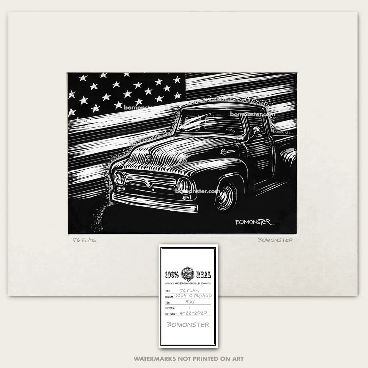 Original Ford Truck Art "56 Flag #1"