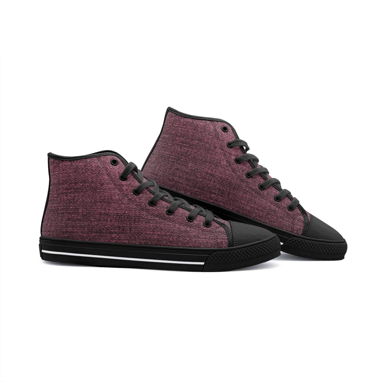 Our Best Canvas High Top Sneaker Men and Women Pink Denim Pattern