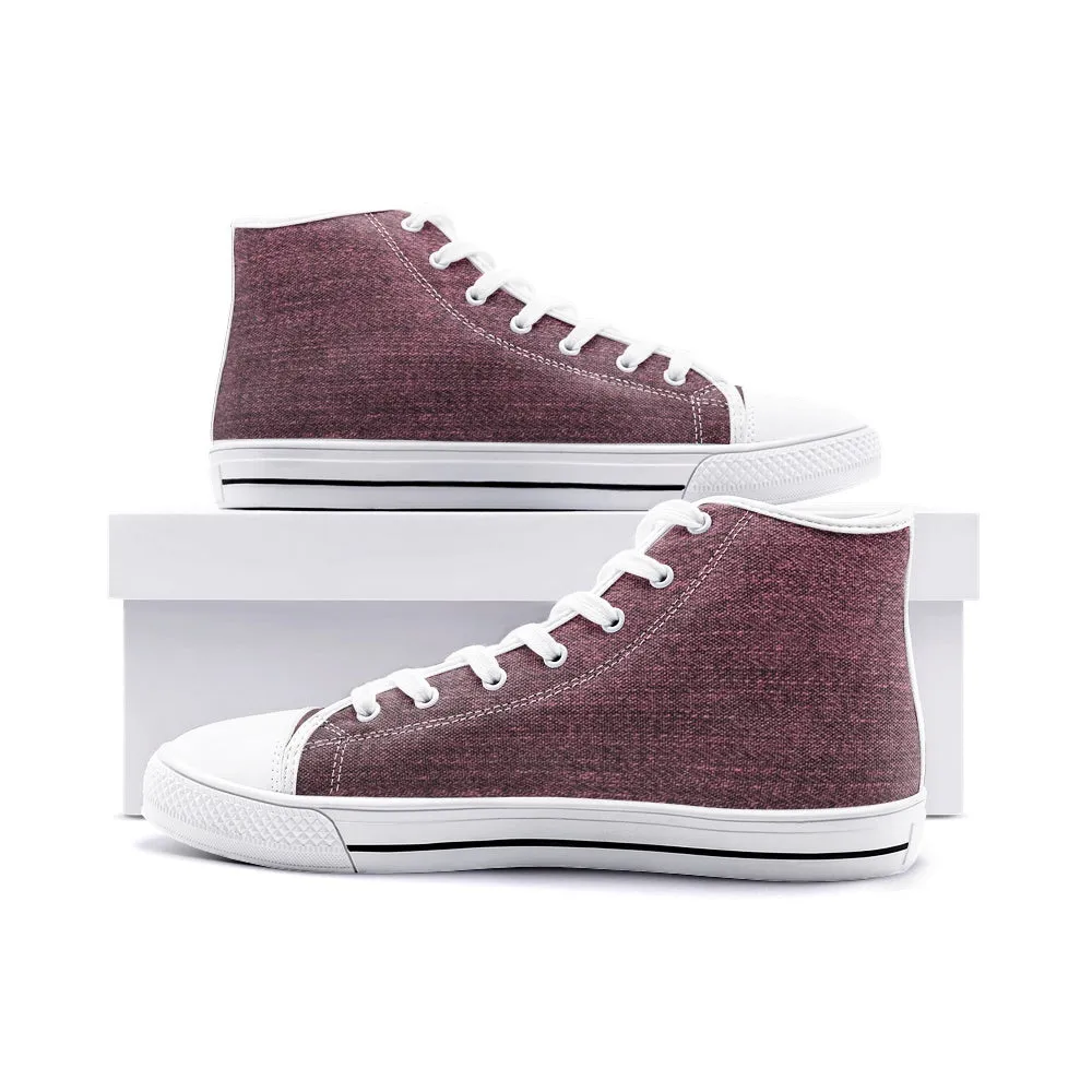 Our Best Canvas High Top Sneaker Men and Women Pink Denim Pattern