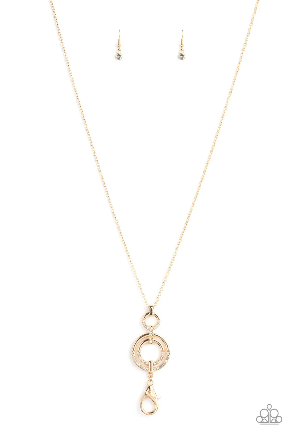 Paparazzi Bubbly Bauble - Gold Lanyard Necklace