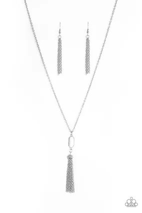 Paparazzi Tassel Tease - White Necklace