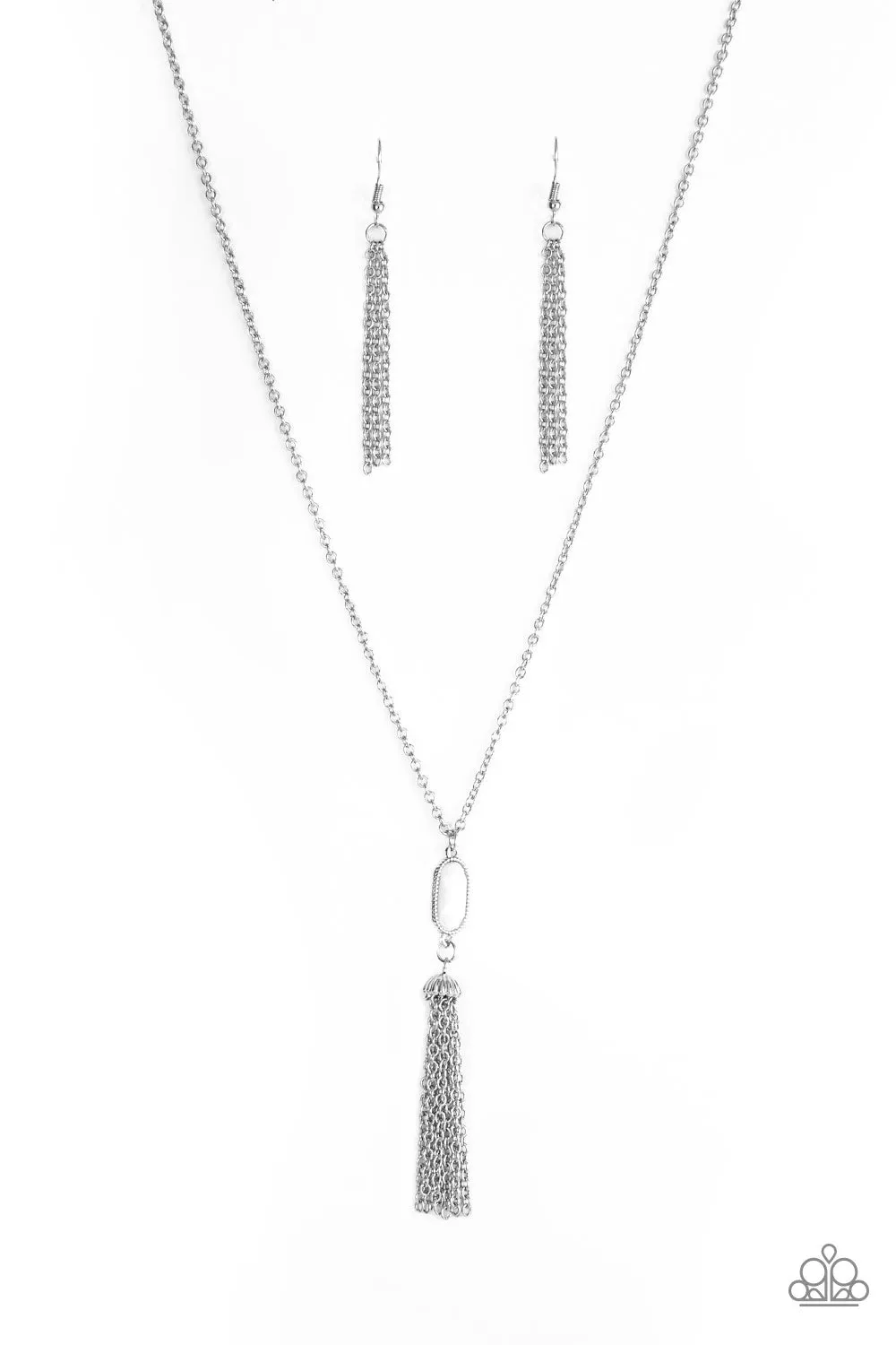 Paparazzi Tassel Tease - White Necklace