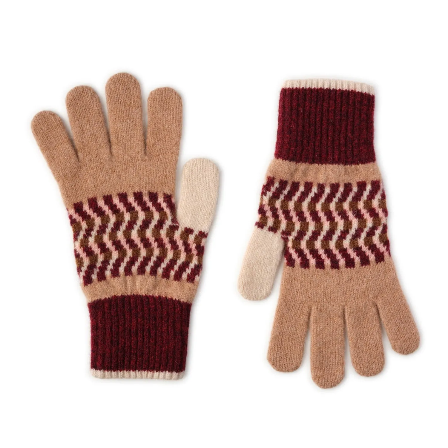 Patterned Ladies Wool Gloves | Corra | Lomond