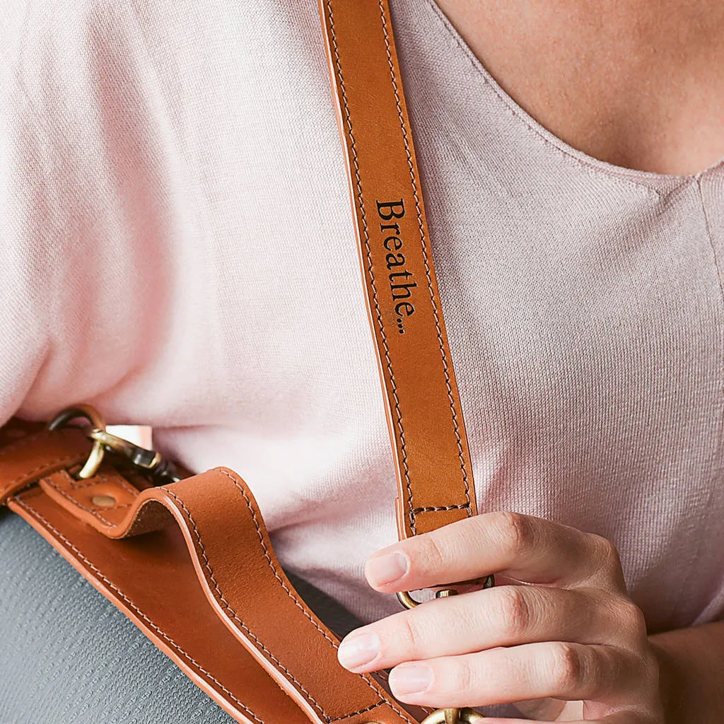 Personalised Leather Yoga Strap