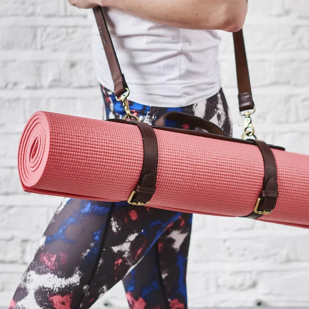 Personalised Leather Yoga Strap