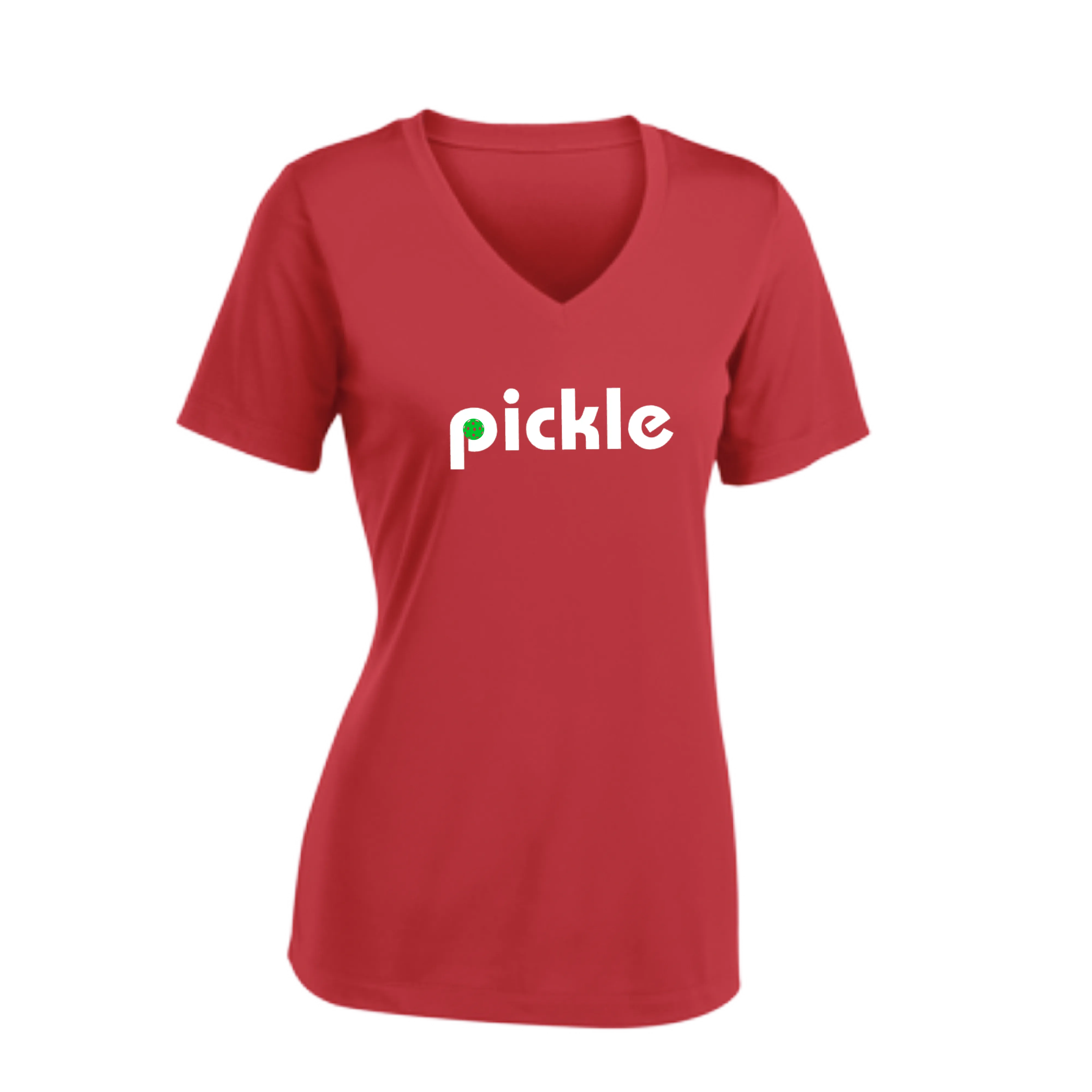 Pickle (Customizable) | Women's Short Sleeve V-Neck Pickleball Shirts | 100% Polyester