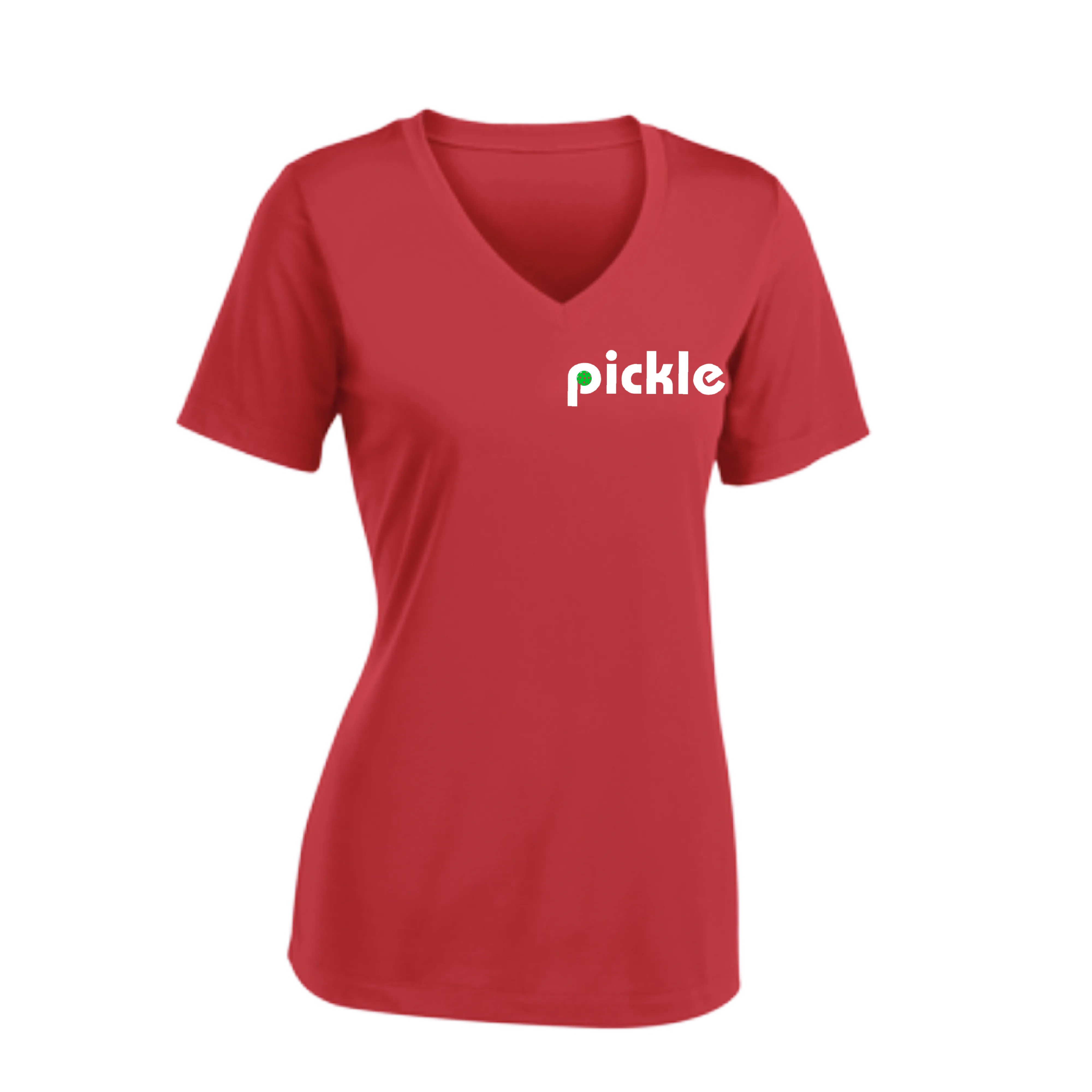 Pickle (Customizable) | Women's Short Sleeve V-Neck Pickleball Shirts | 100% Polyester