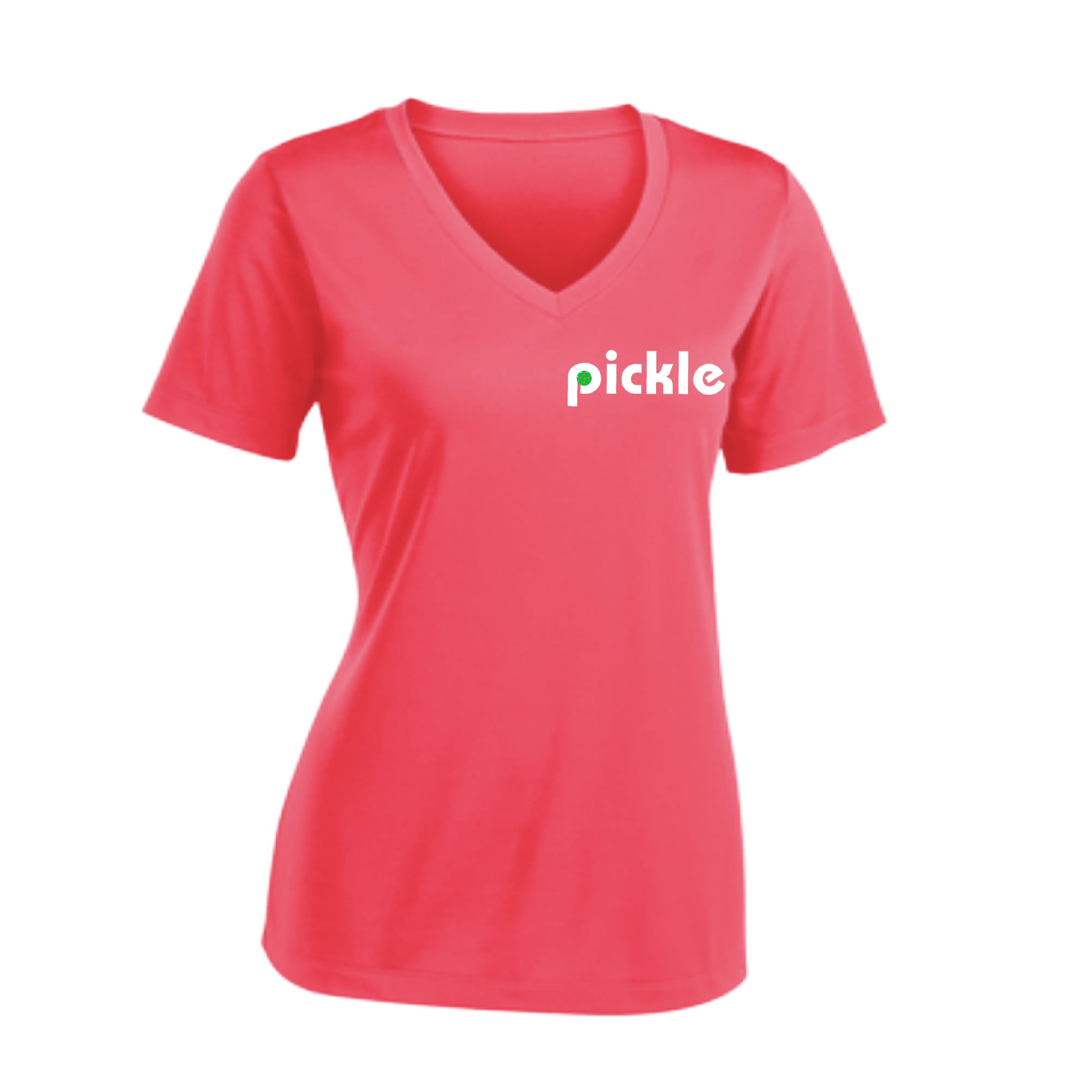 Pickle (Customizable) | Women's Short Sleeve V-Neck Pickleball Shirts | 100% Polyester