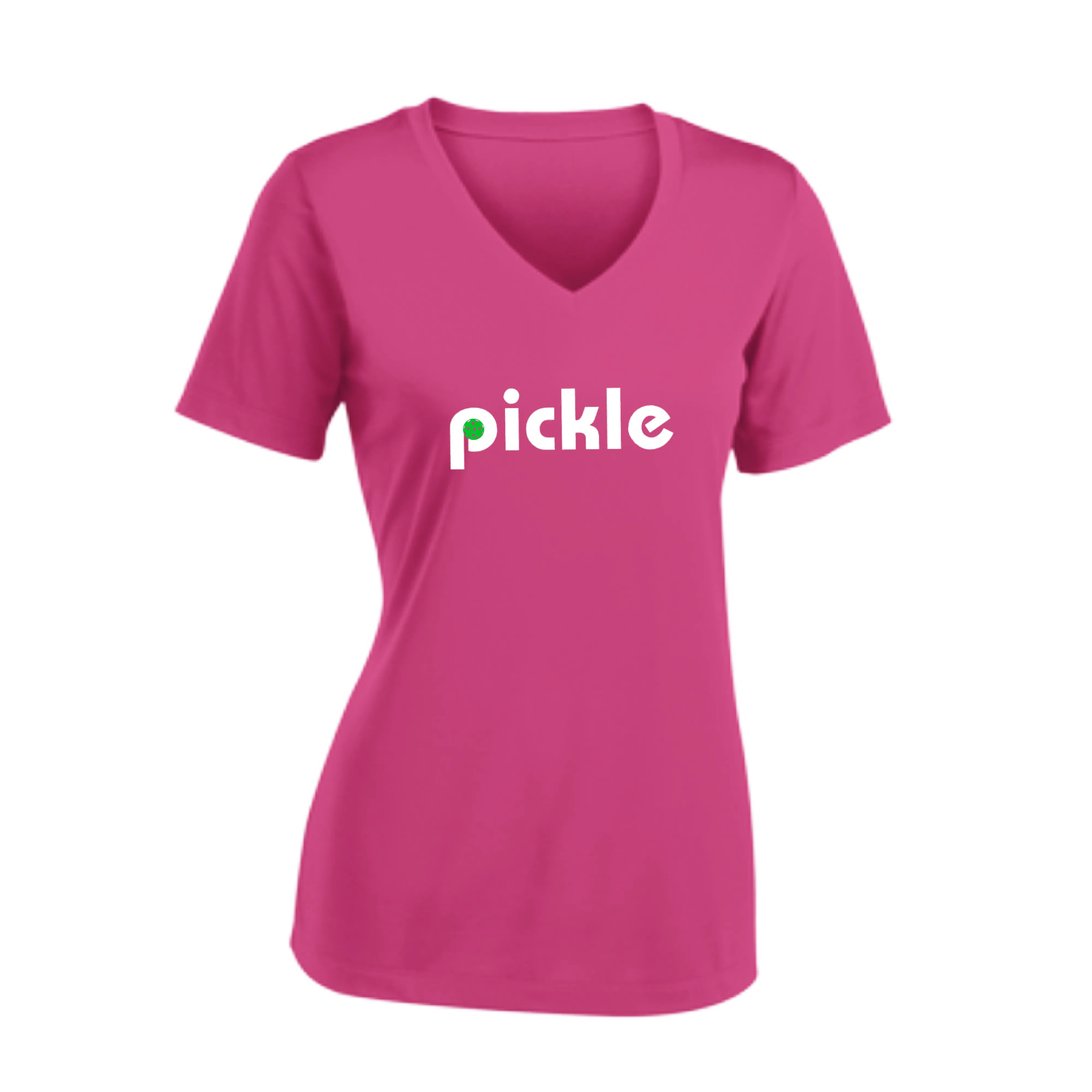 Pickle (Customizable) | Women's Short Sleeve V-Neck Pickleball Shirts | 100% Polyester