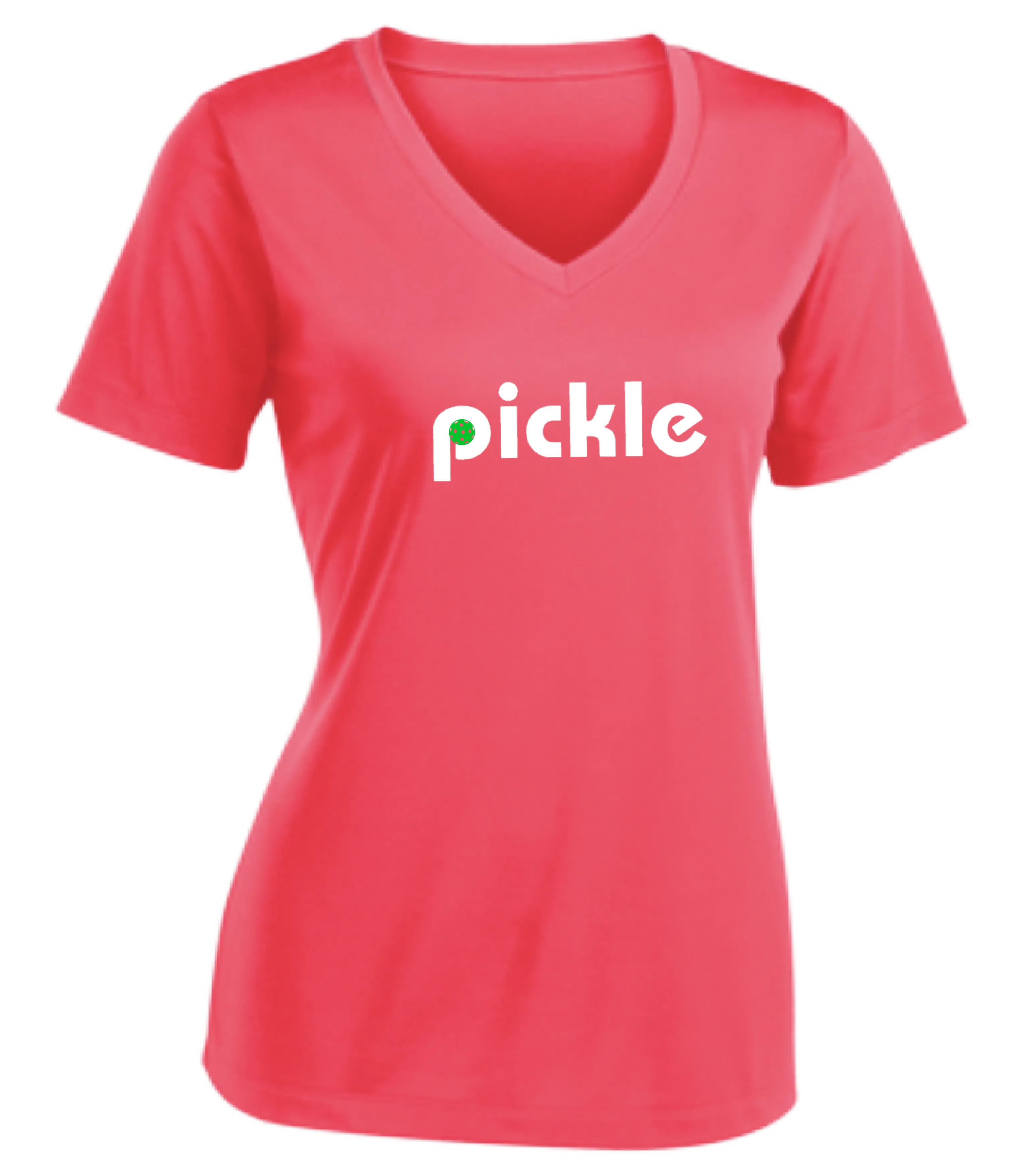 Pickle (Customizable) | Women's Short Sleeve V-Neck Pickleball Shirts | 100% Polyester