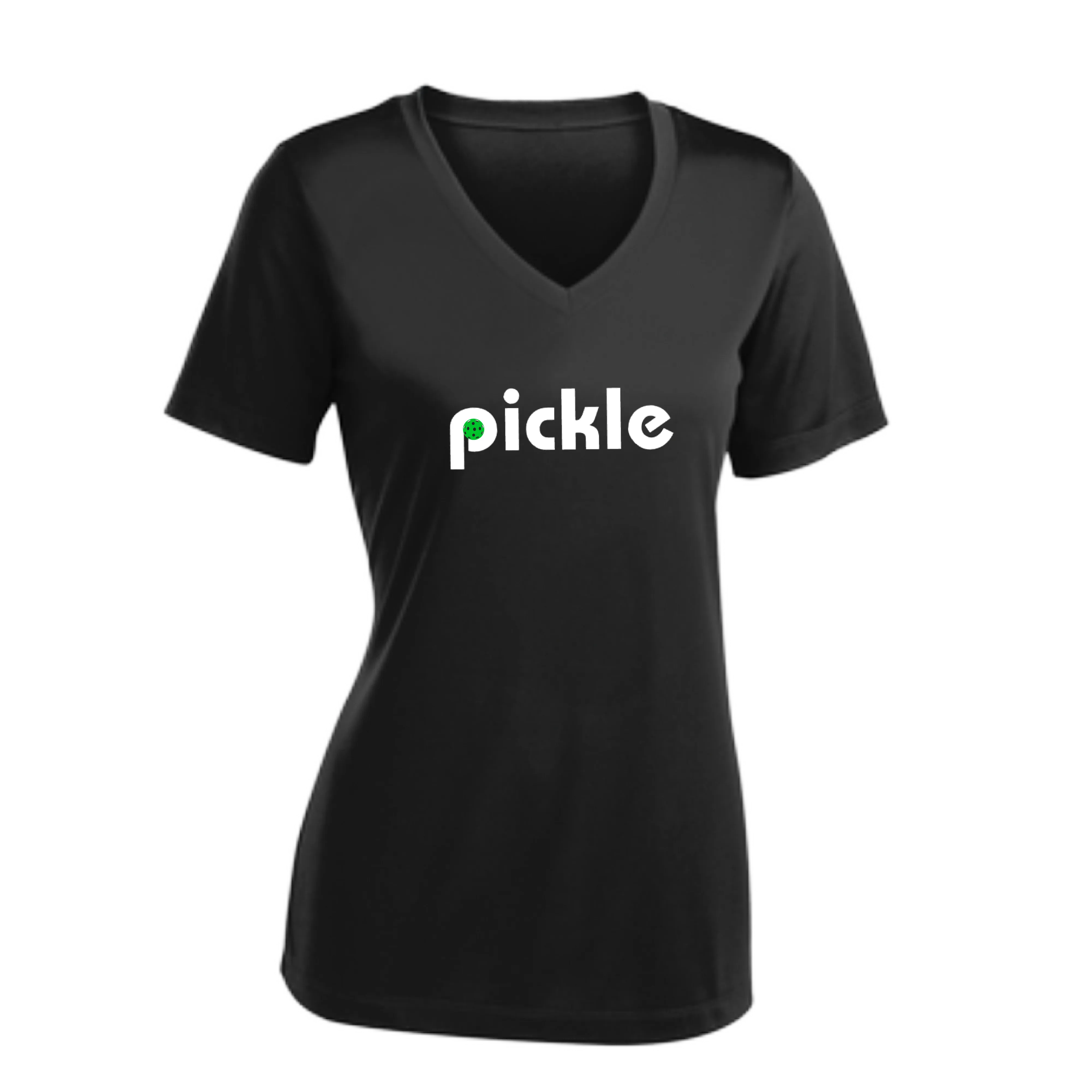 Pickle (Customizable) | Women's Short Sleeve V-Neck Pickleball Shirts | 100% Polyester