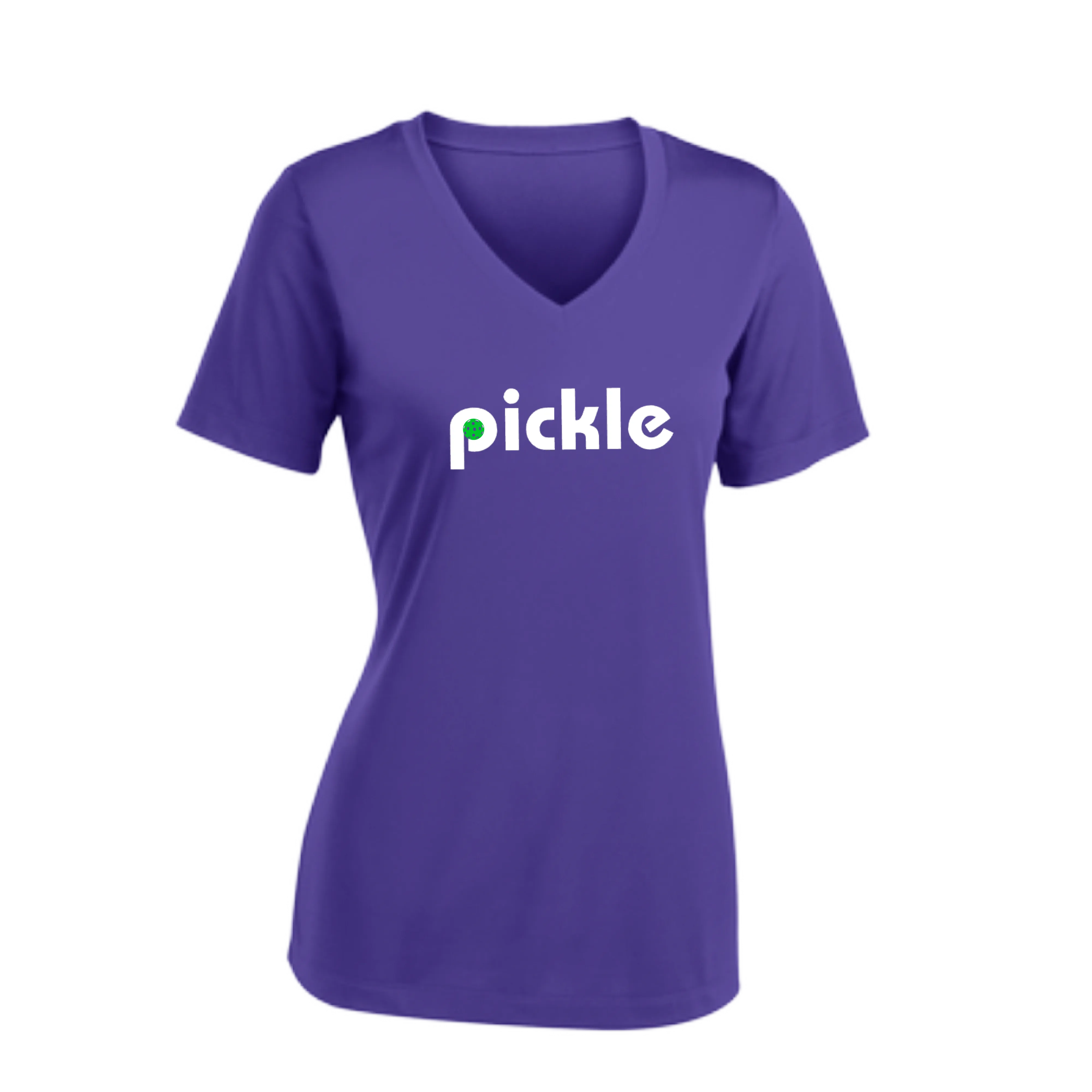 Pickle (Customizable) | Women's Short Sleeve V-Neck Pickleball Shirts | 100% Polyester